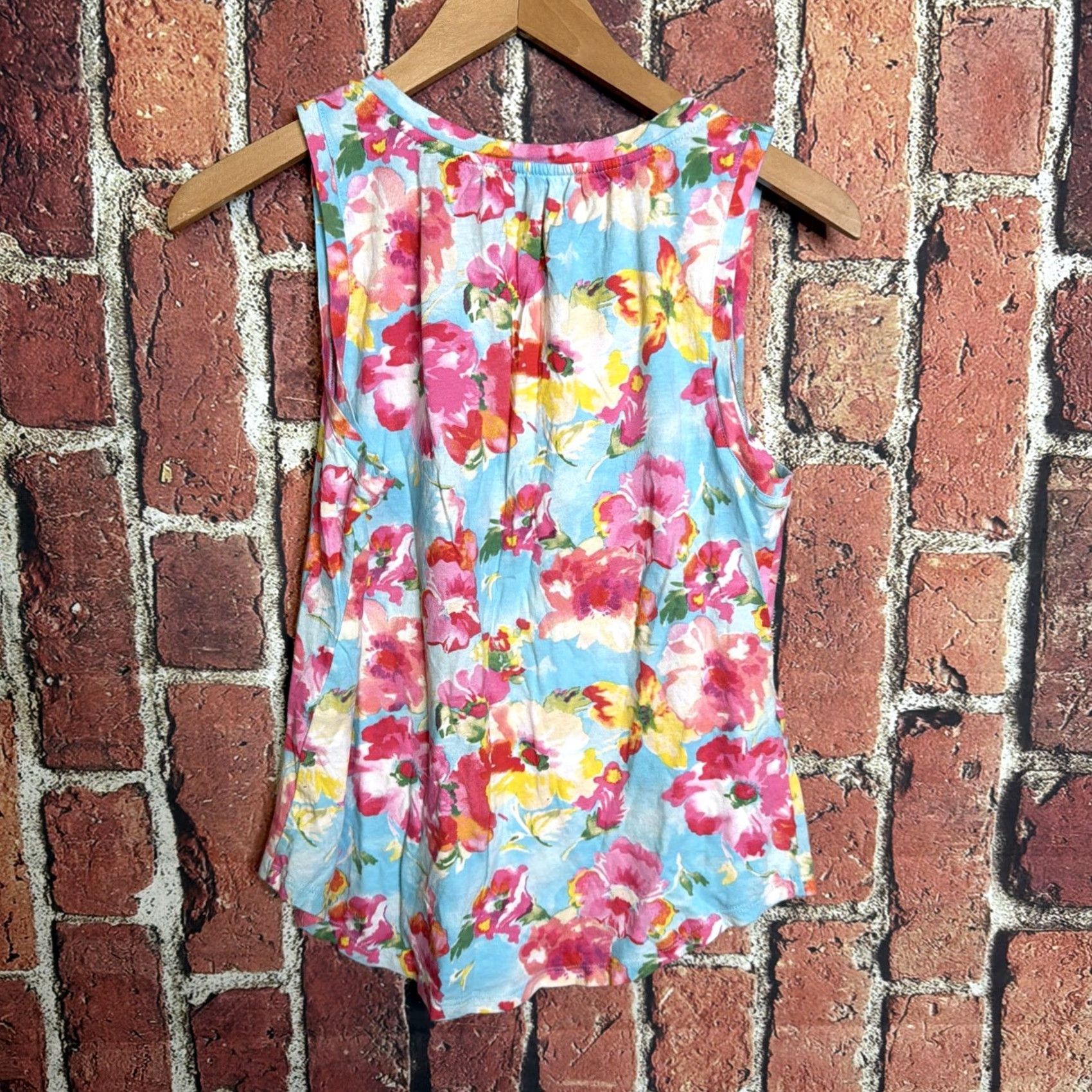 Ralph Lauren Lauren Ralph Lauren Pajama Top Floral Multicolor V-Neck Sleeveless Tank M Women’s Lounge Loungewear 100% Cotton Embroidered Logo Size M / US 6-8 / IT 42-44 - 3 Thumbnail