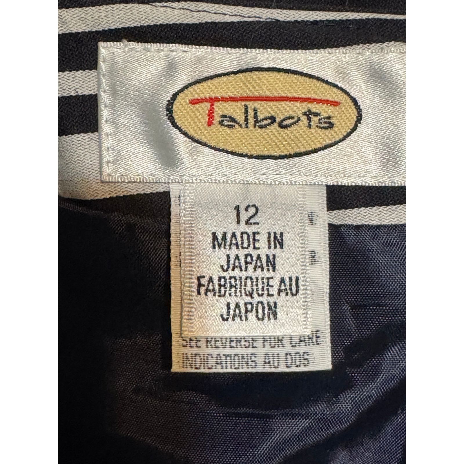 Other Talbots Striped Pencil Skirt Lined Black White 12 Size 34" / US 12 / IT 48 - 5 Thumbnail