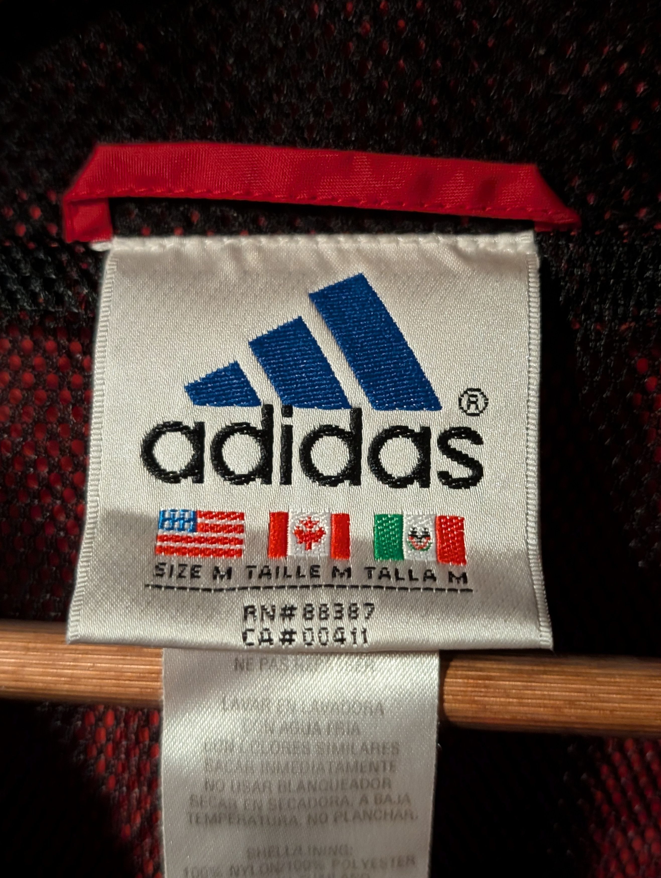 Adidas Vintage 90s Adidas Embroidered Stripe Windbreaker Jacket Size US M / EU 48-50 / 2 - 3 Thumbnail