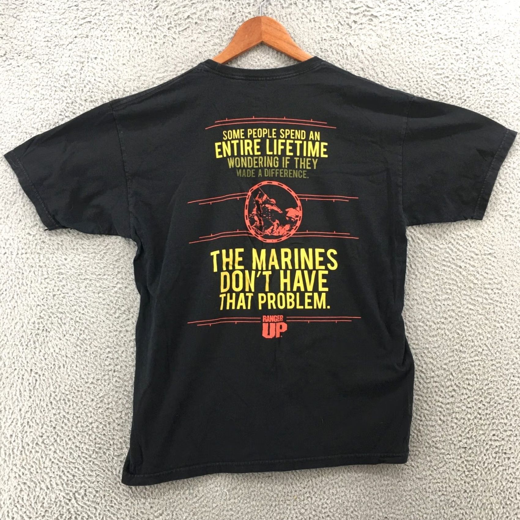 Vintage Ranger Up Tee Top Mens L Black Cotton Graphic Print Short Sleeve Casual Pullover Size US L / EU 52-54 / 3 - 7 Thumbnail