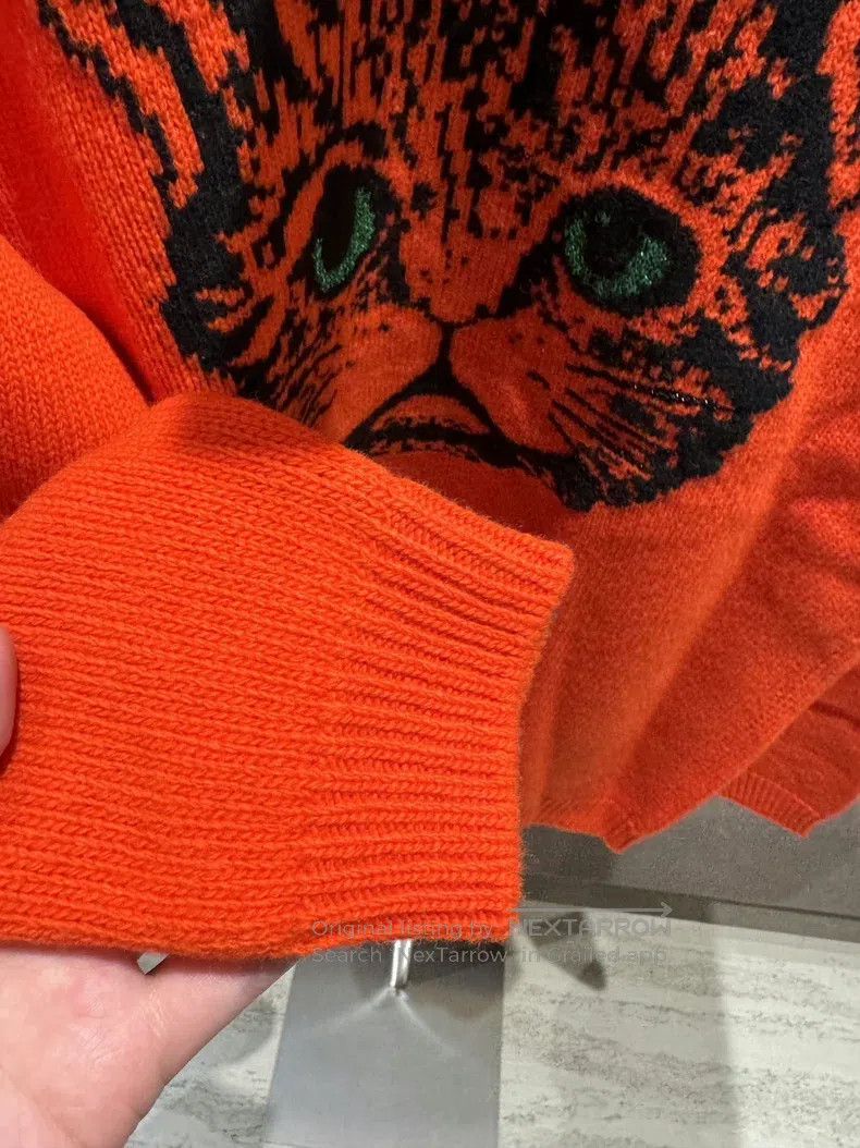 Gucci Gucci Bright orange cat-headed sweater Size M / US 6-8 / IT 42-44 - 4 Thumbnail