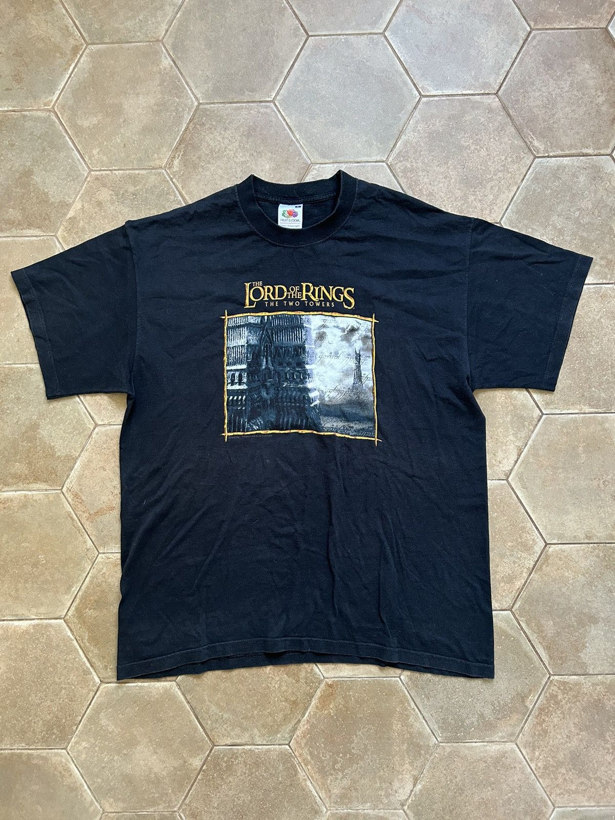 Pre-owned Movie X Vintage Lord Of The Rings Two Towers Movie 2002 Vintage Shirt In Black