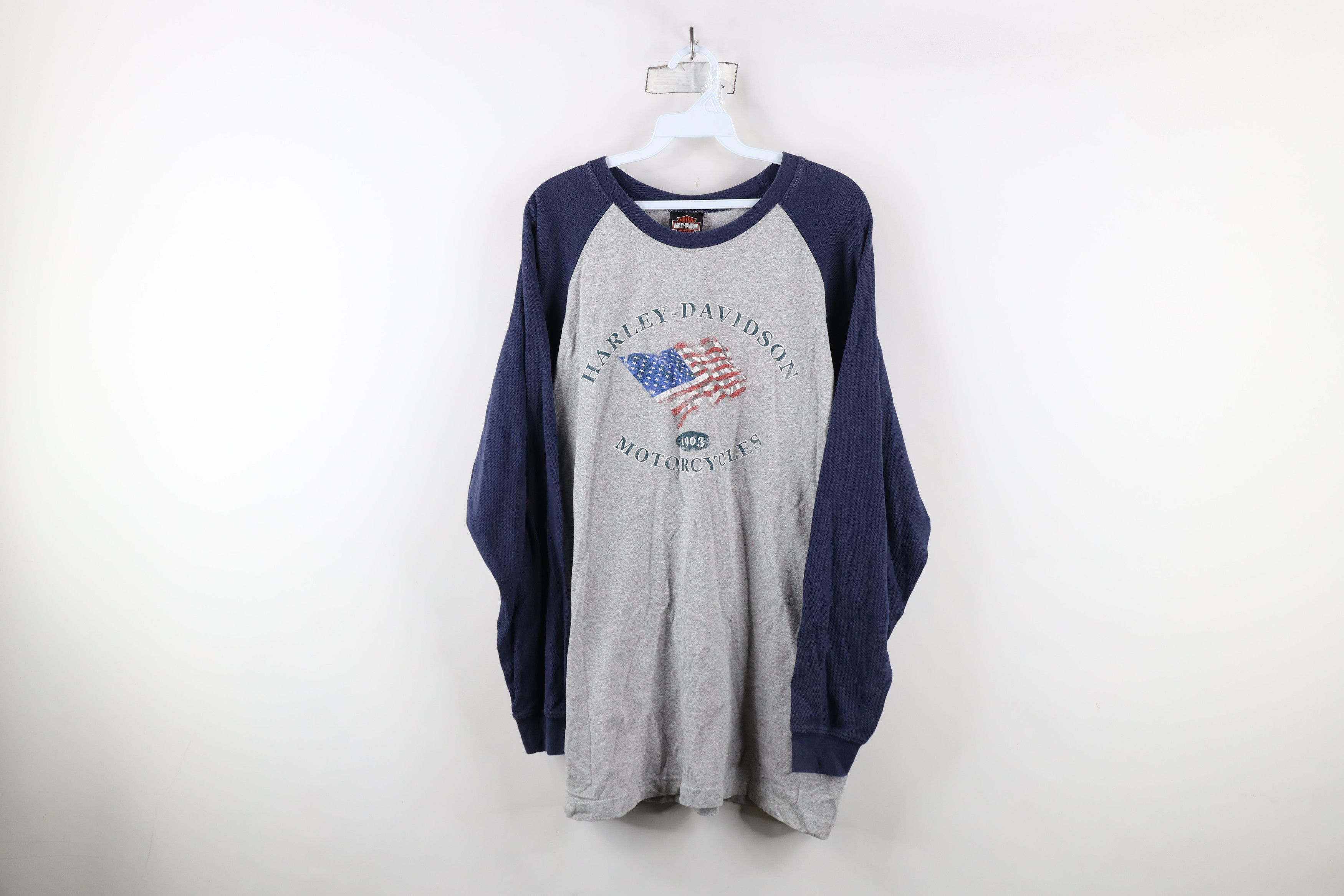 Harley Davidson × Vintage Vintage Y2K Harley Davidson Long Sleeve Raglan T-Shirt USA Size US XL / EU 56 / 4 - 1 Thumbnail