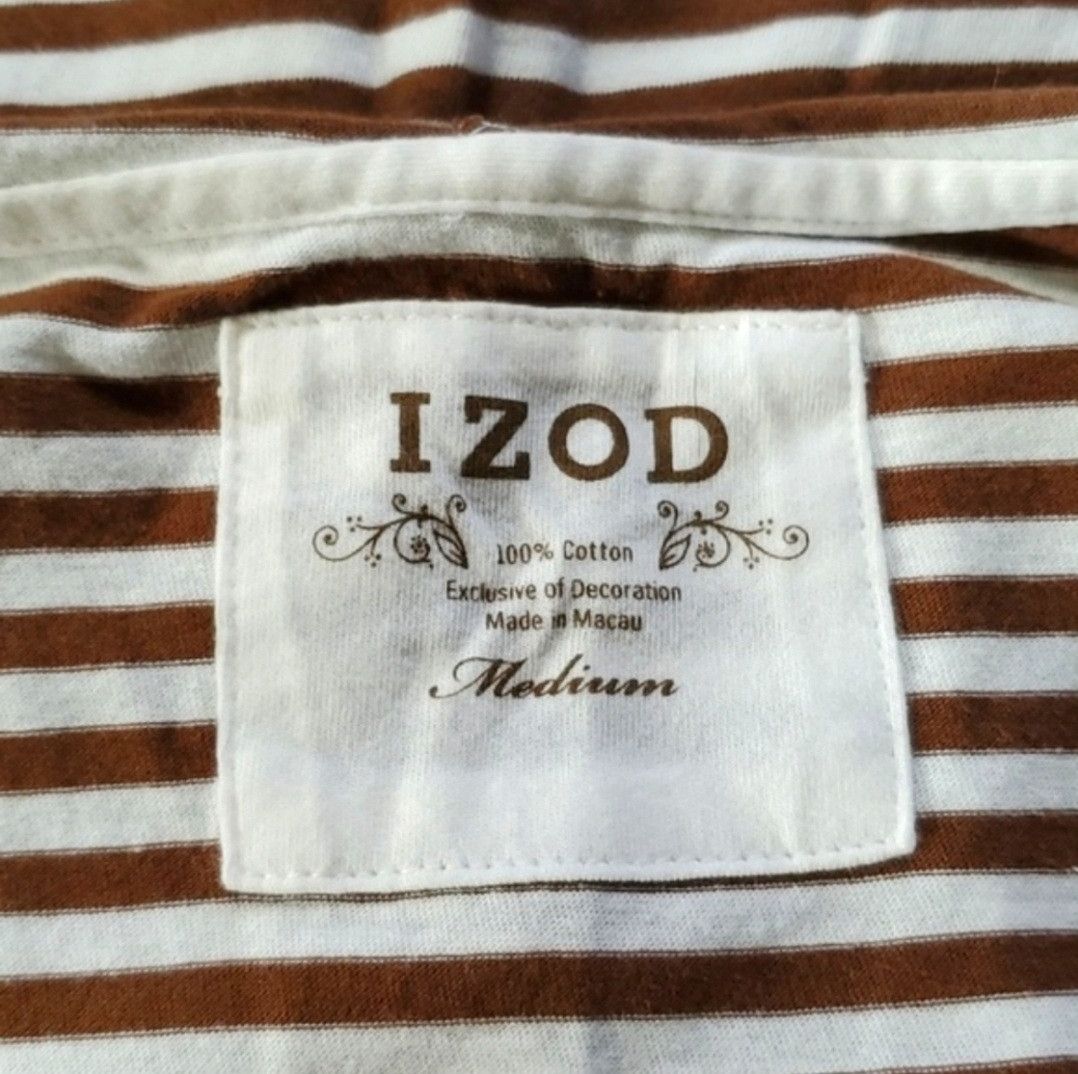 Izod Izod Size M Top Long Sleeve T-Shirt Stripe Brown White Hood Size M / US 6-8 / IT 42-44 - 8 Thumbnail