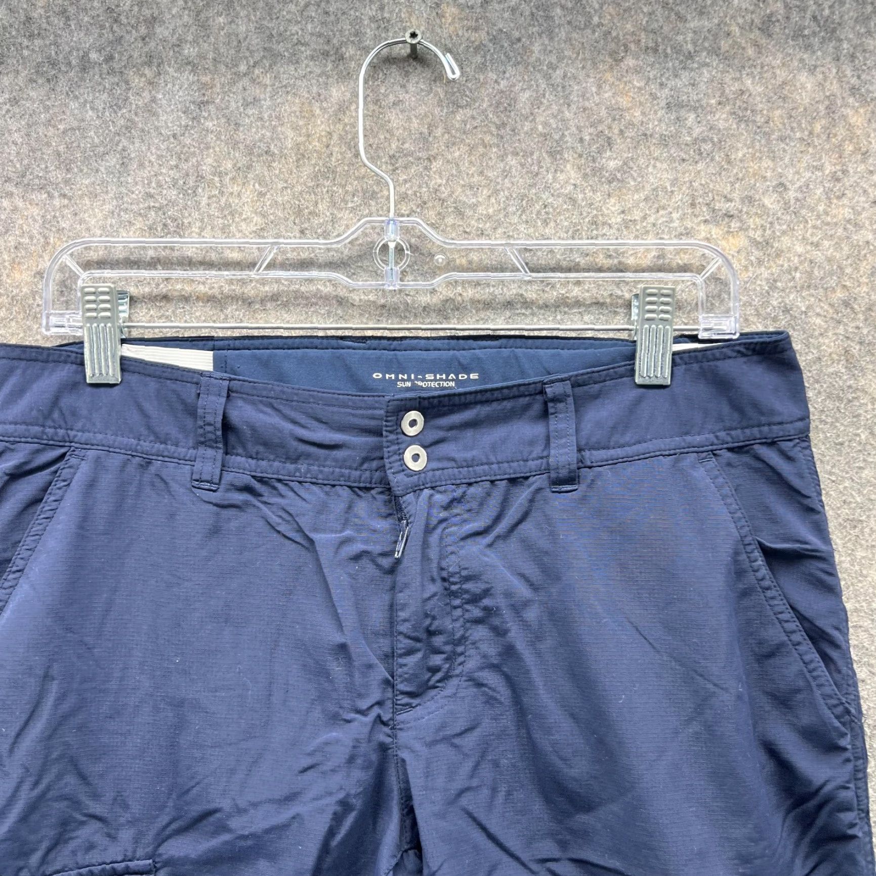 Vintage Columbia Shorts Women 8 Shorts Blue Navy Chino Flat Front Omni Shade PFG Hiking Pants Activewear Casual Travel Size 30" / US 8 / IT 44 - 2 Thumbnail