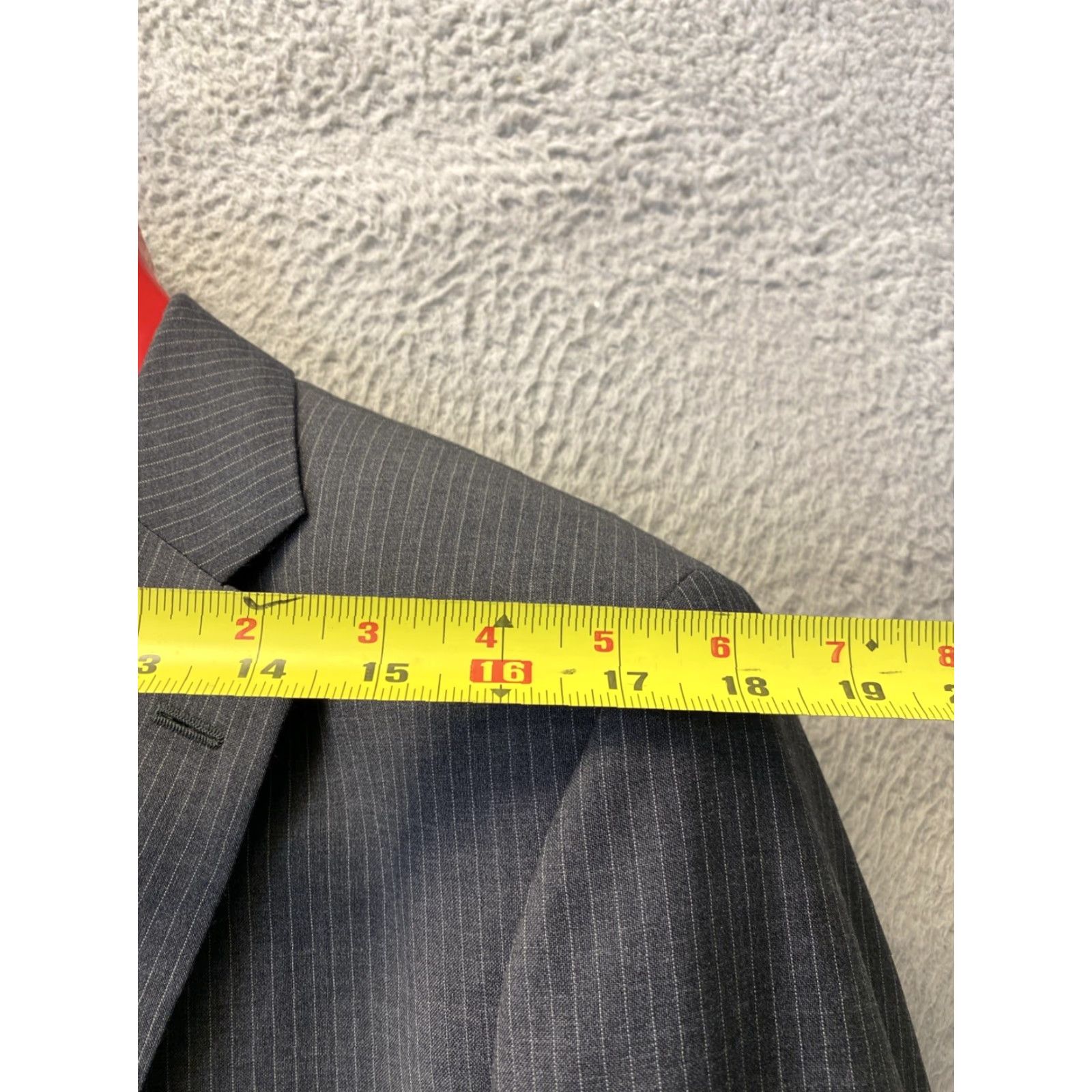 Hugo Boss HUGO BOSS Gray Striped Slim Fit Blazer Jacket 42L Regular Tuxedo Sports Coat Mens Size 42L - 6 Thumbnail