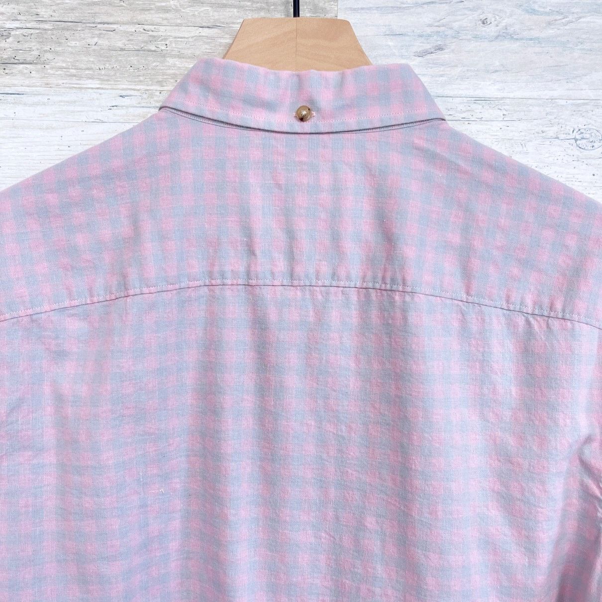 Nordstrom Nordstrom Linen Trim Fit Shirt Pink Check Button Down L Size US L / EU 52-54 / 3 - 4 Thumbnail