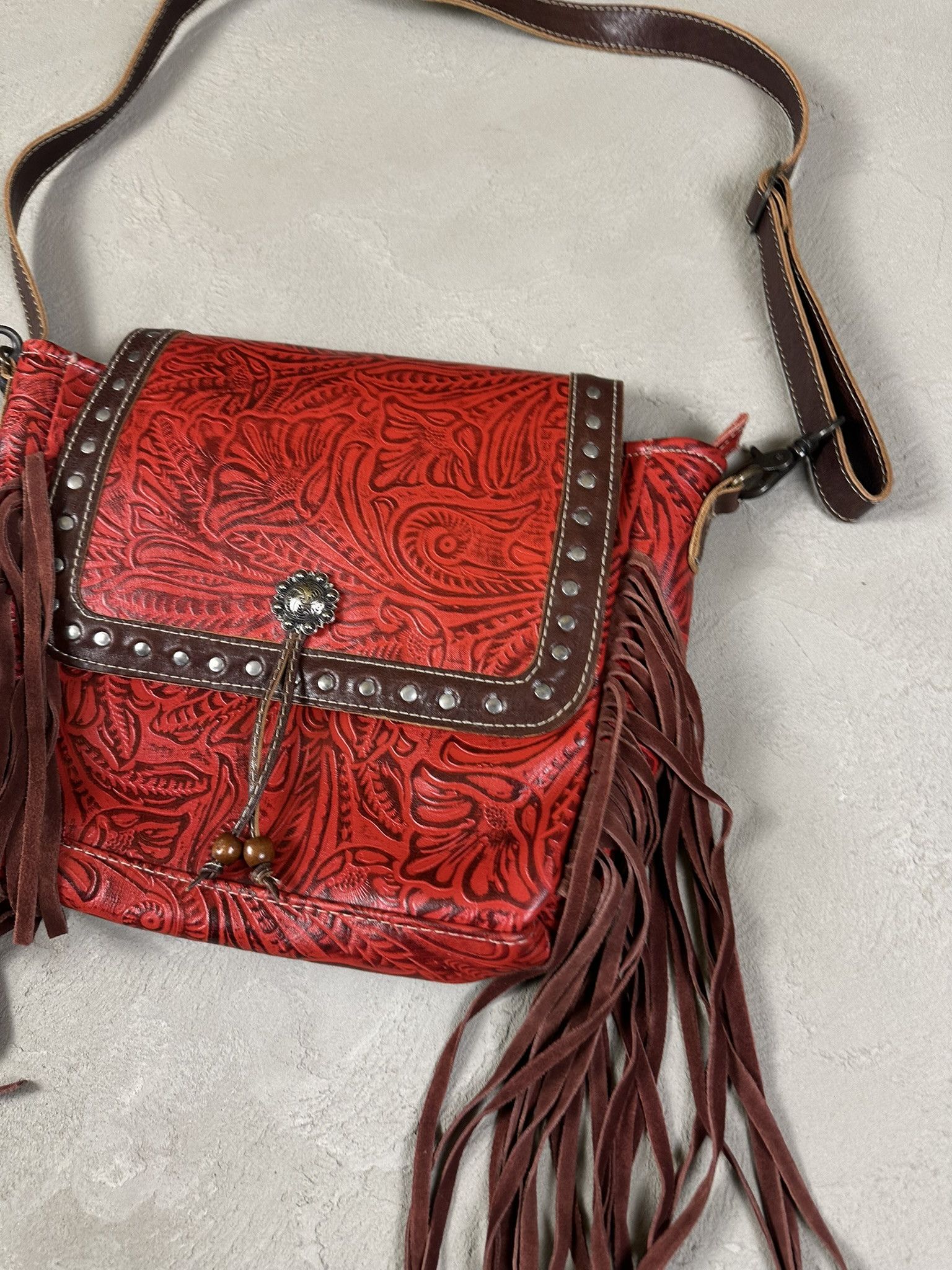 Vintage × Western Rise Vintage Y2k Leather Western Cowboy Wild West Fringe Bag Size ONE SIZE - 3 Thumbnail