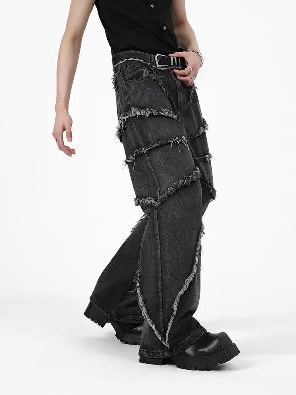Japanese Brand Michiko x Min Raw edge wide-leg jeans with retro design Size US 32 / EU 48 - 8 Thumbnail