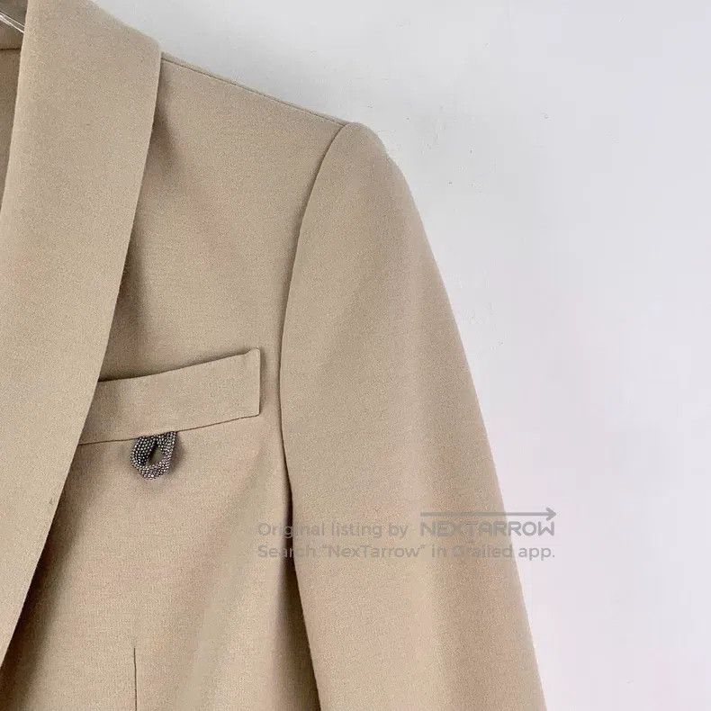 Brunello Cucinelli Brunello Cucinelli Khaki Cotton V-Neck Single Breasted Lon Size XXS / US 00 / IT 34 - 3 Thumbnail
