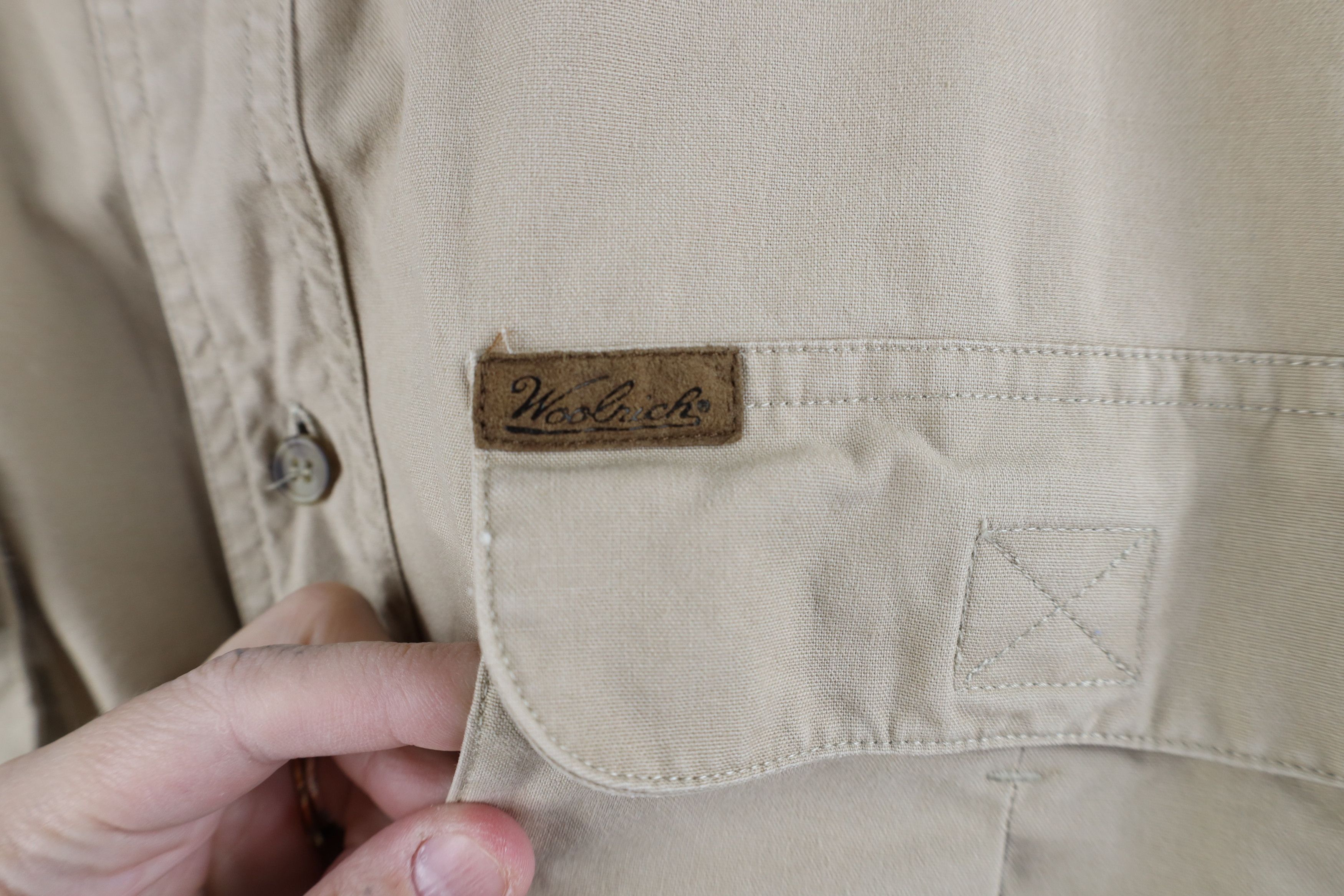 Vintage × Woolrich Woolen Mills Vintage 90s Woolrich Safari Bush Collared Button Shirt Size US L / EU 52-54 / 3 - 4 Thumbnail
