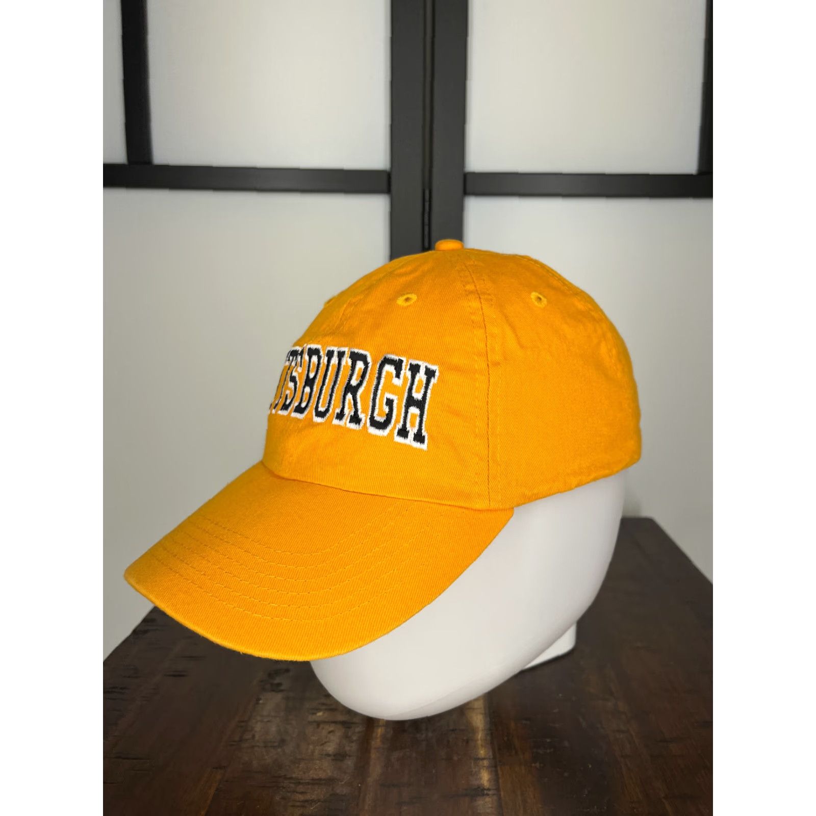 Vintage Pittsburgh Hat Strap Back Adult One Size Yellow Embroidered 100% Cotton Cap Size ONE SIZE - 4 Thumbnail