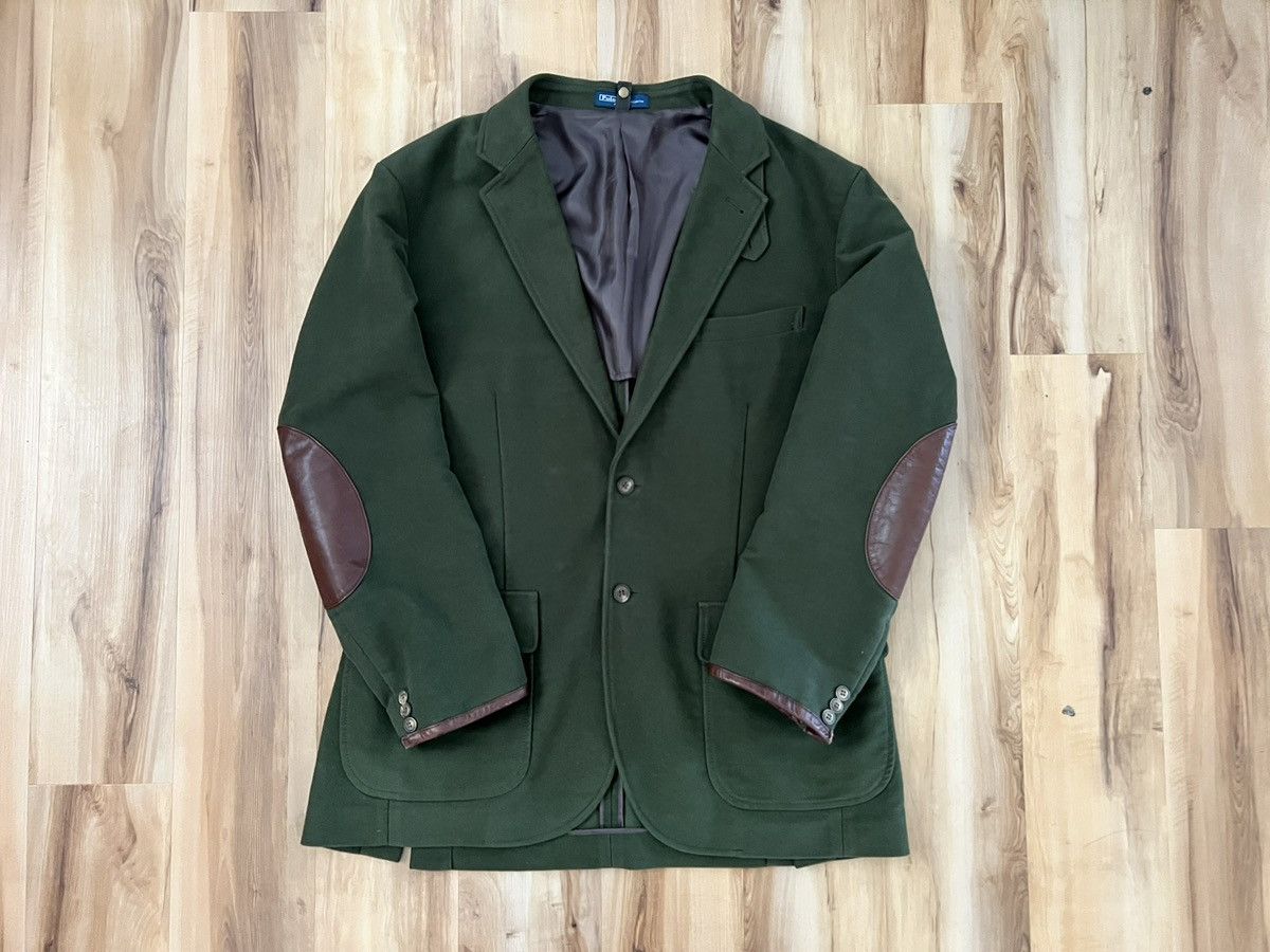 Polo Ralph Lauren Vintage Polo Ralph Lauren Moleskin Leather Accent Blazer Size 46R - 1 Thumbnail