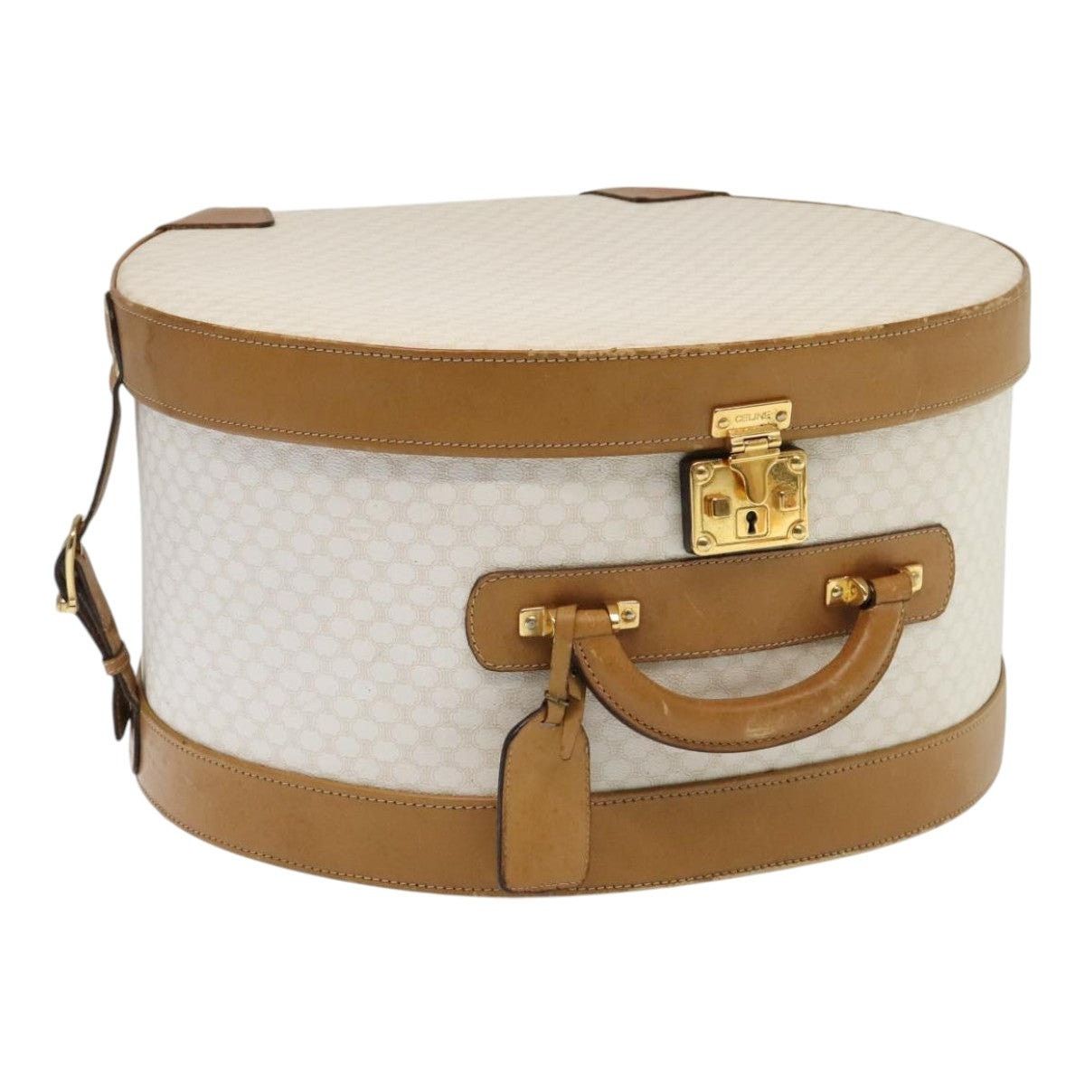 Celine CELINE Macadam Canvas Hat Case Trunk Pvc Leather White Size ONE SIZE - 1 Thumbnail