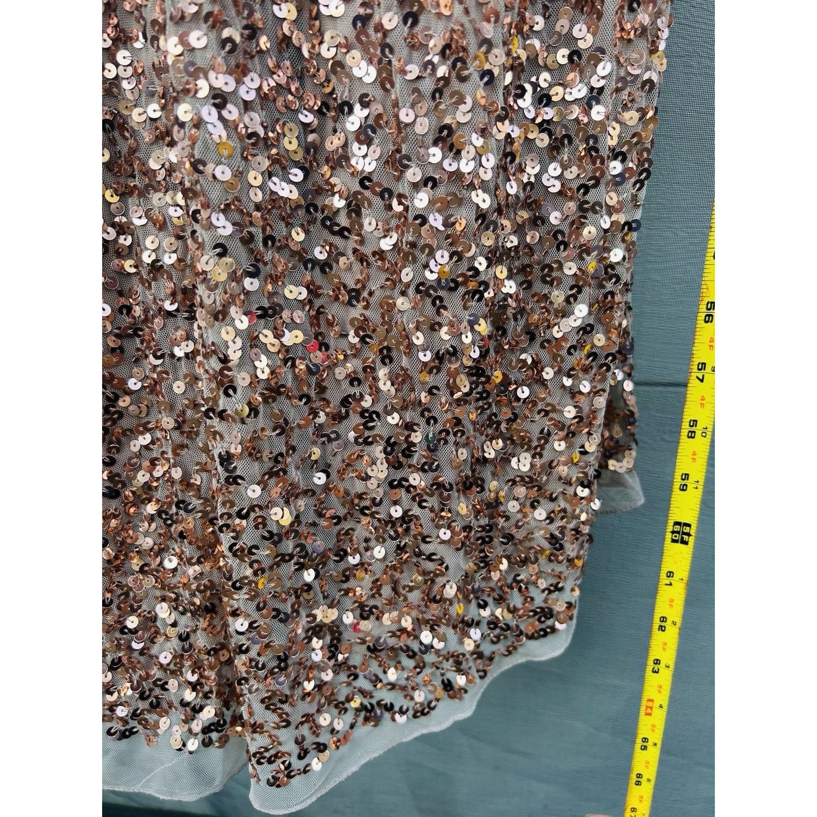 Other Mac Duggal V-Neck Slit Sequined Wrap Gown Size 4 Rose Copper Size S / US 4 / IT 40 - 15 Thumbnail