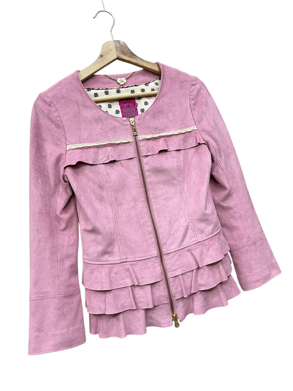 Anna Sui Dolly Girl by Anna Sui Frill Ruffle FauxSuede Jacket Archive Size XS / US 0-2 / IT 36-38 - 3 Thumbnail
