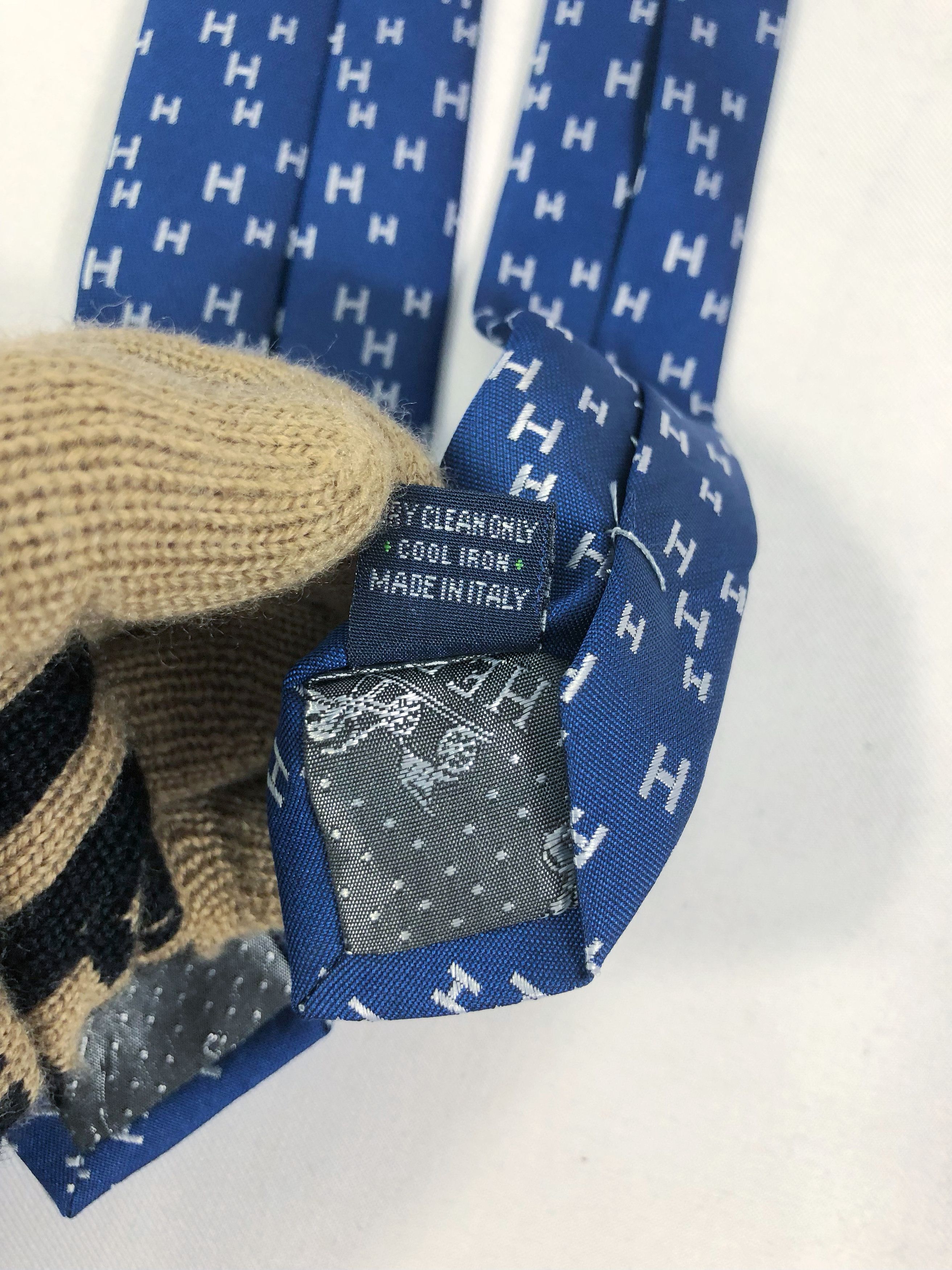 Hermes Rare Hermes Monogram Silk Tie Made in Italy Size ONE SIZE - 10 Thumbnail