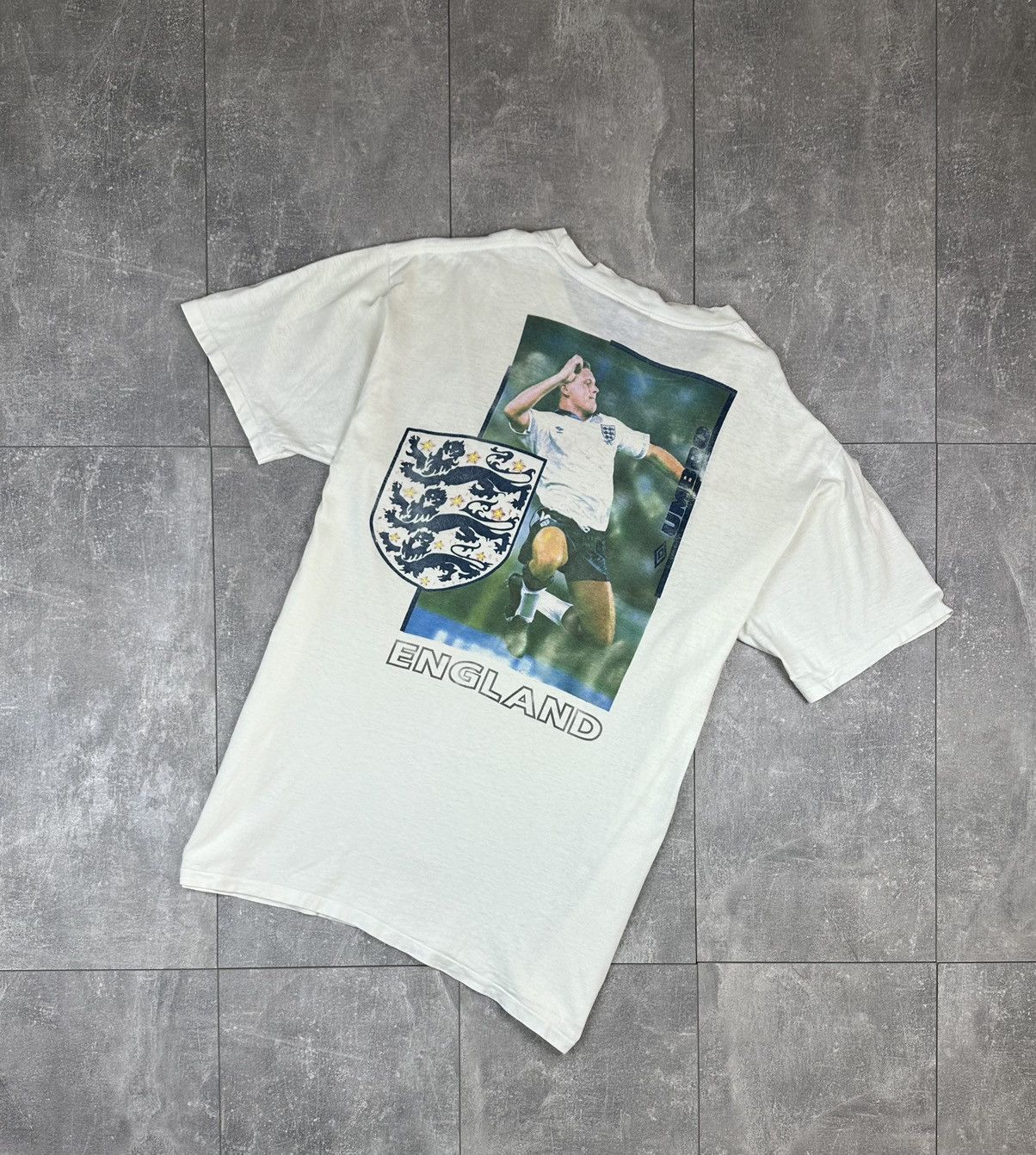 Umbro Umbro England Retro Vintage Cotton Soccer Football T-Shirt Size US XL / EU 56 / 4 - 1 Thumbnail