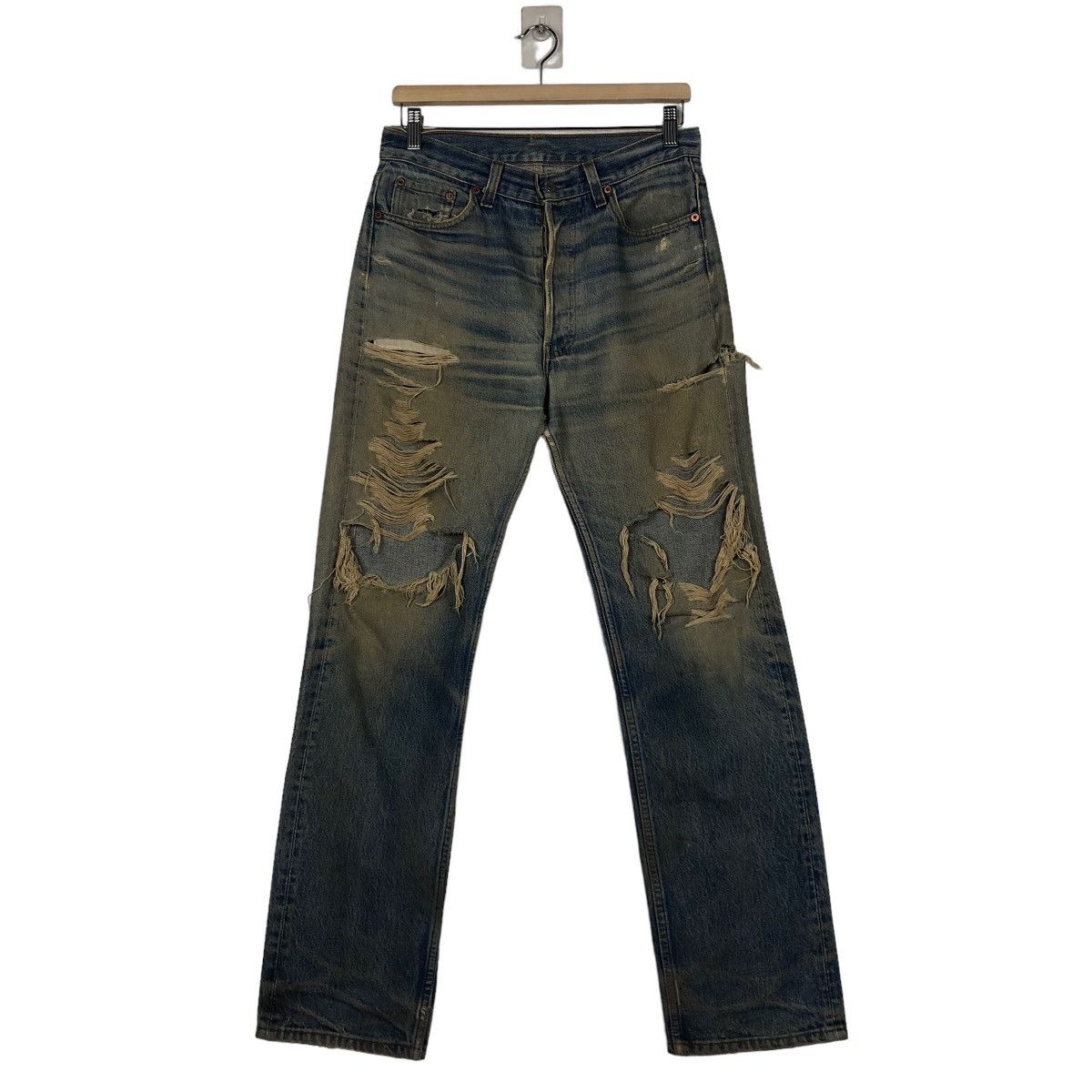 Levi's 🔥VINTAGE LEVI’S 552 BUTTON USA DISTRESSED DESIGN RUSTY Size US 30 / EU 46 - 1 Thumbnail