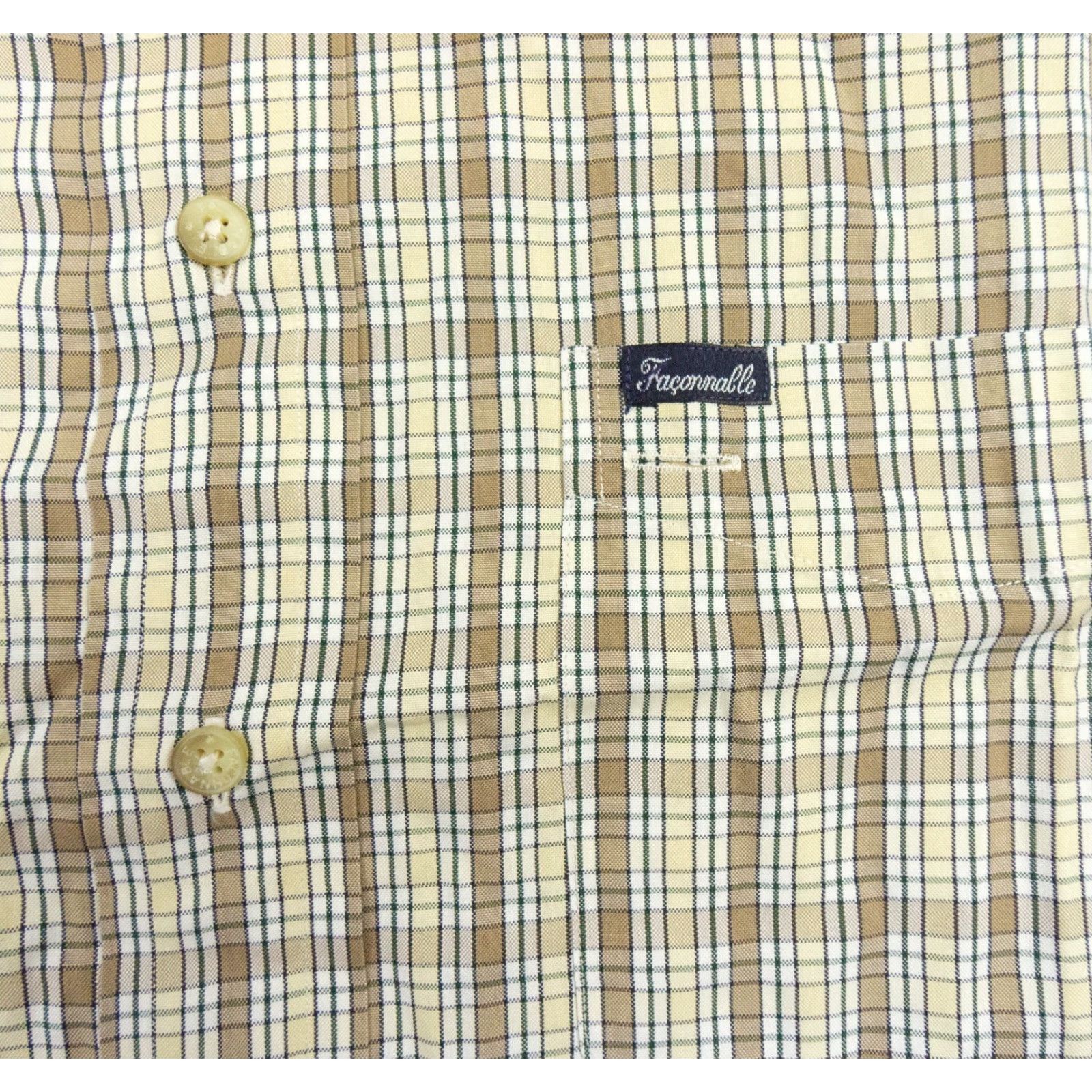 Faconnable VINTAGE Façonnable Beige Button Up Shirt Small Long Sleeve Check Preppy Mens Size US S / EU 44-46 / 1 - 3 Thumbnail