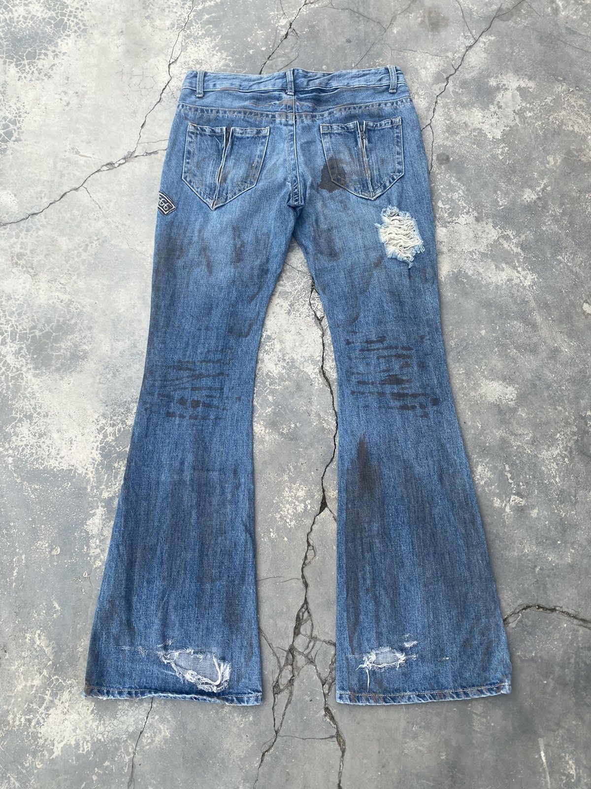 Japanese Brand ☠️GLAD NEWS☠️ Distressed Flare Size US 34 / EU 50 - 5 Thumbnail