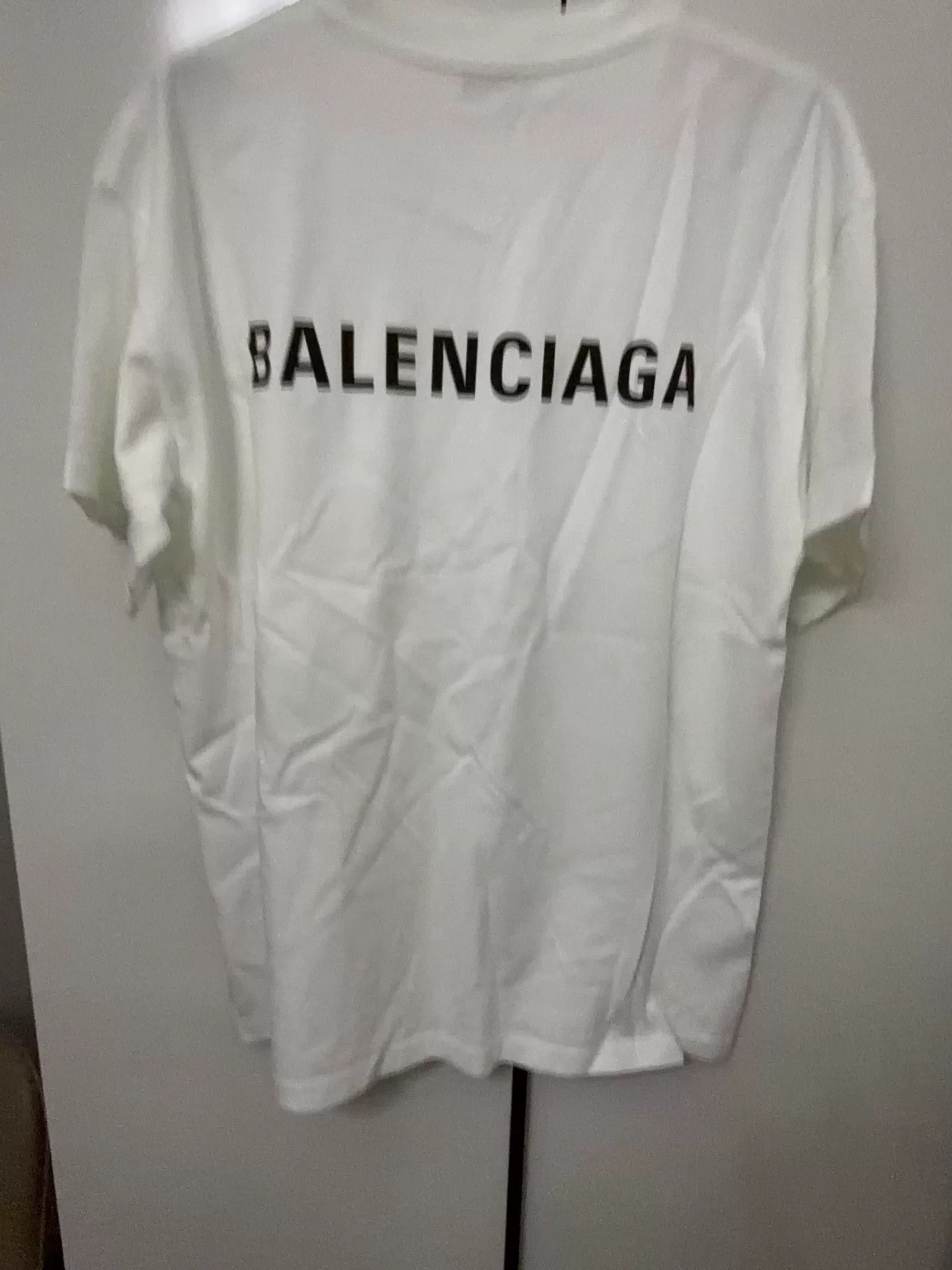 Balenciaga Balenciaga Logo Print Oversized White T-Shirt Size US M / EU 48-50 / 2 - 1 Thumbnail
