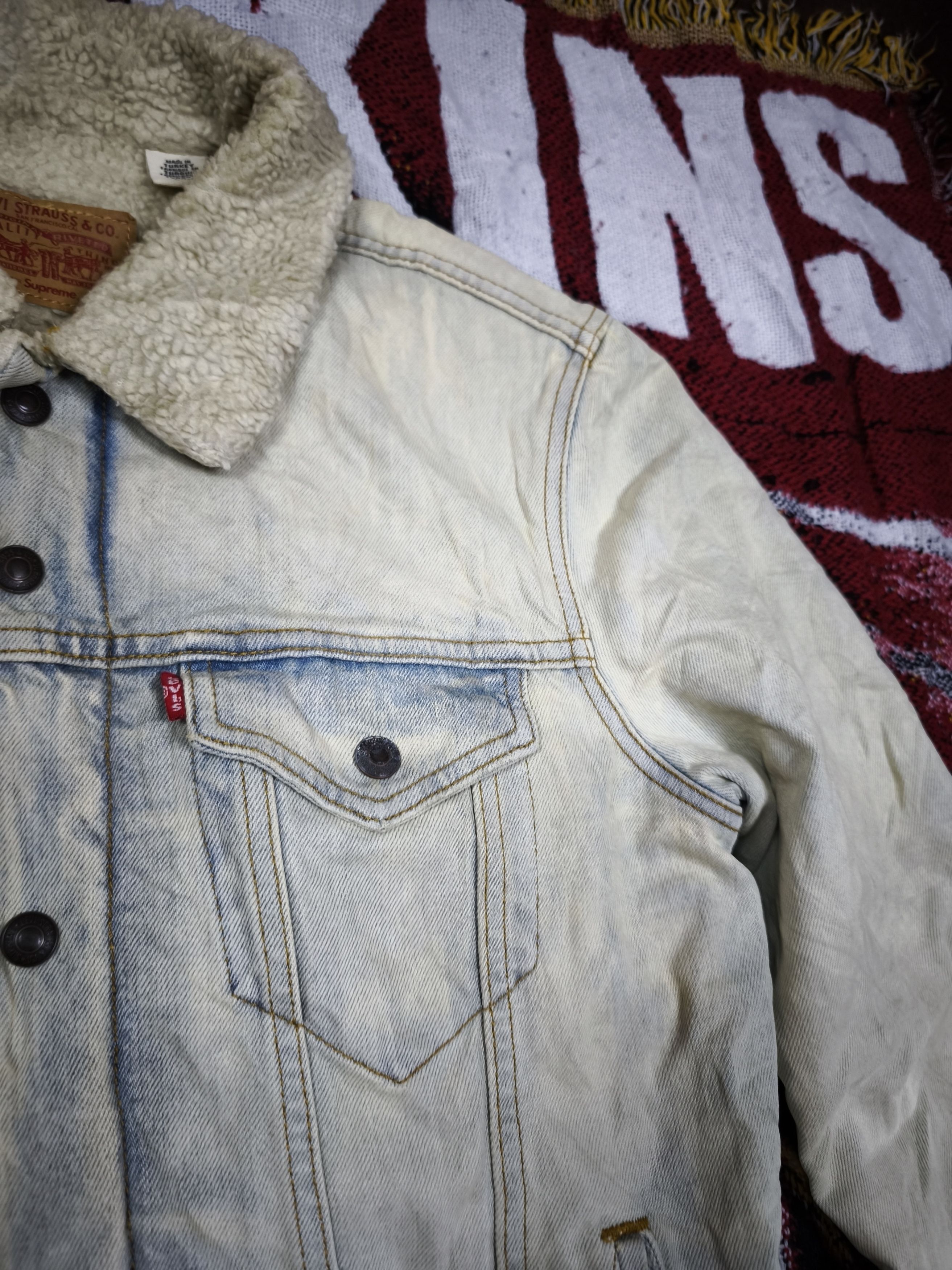 Levi's × Supreme Supreme x Levi's Bleached Sherpa Trucker Jacket 2016 Size S Size US S / EU 44-46 / 1 - 2 Thumbnail