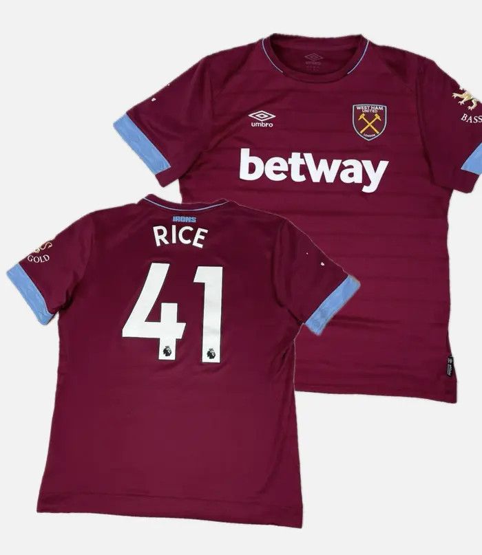 Umbro West Ham United 2022 2023 Rice #41 Home Shirt Jersey