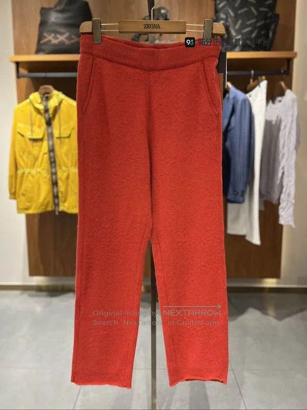 Ermenegildo Zegna Zegna Men's Red Brushed Drawstring Knit Sweatpants. Size US 28 / EU 44 - 1 Thumbnail