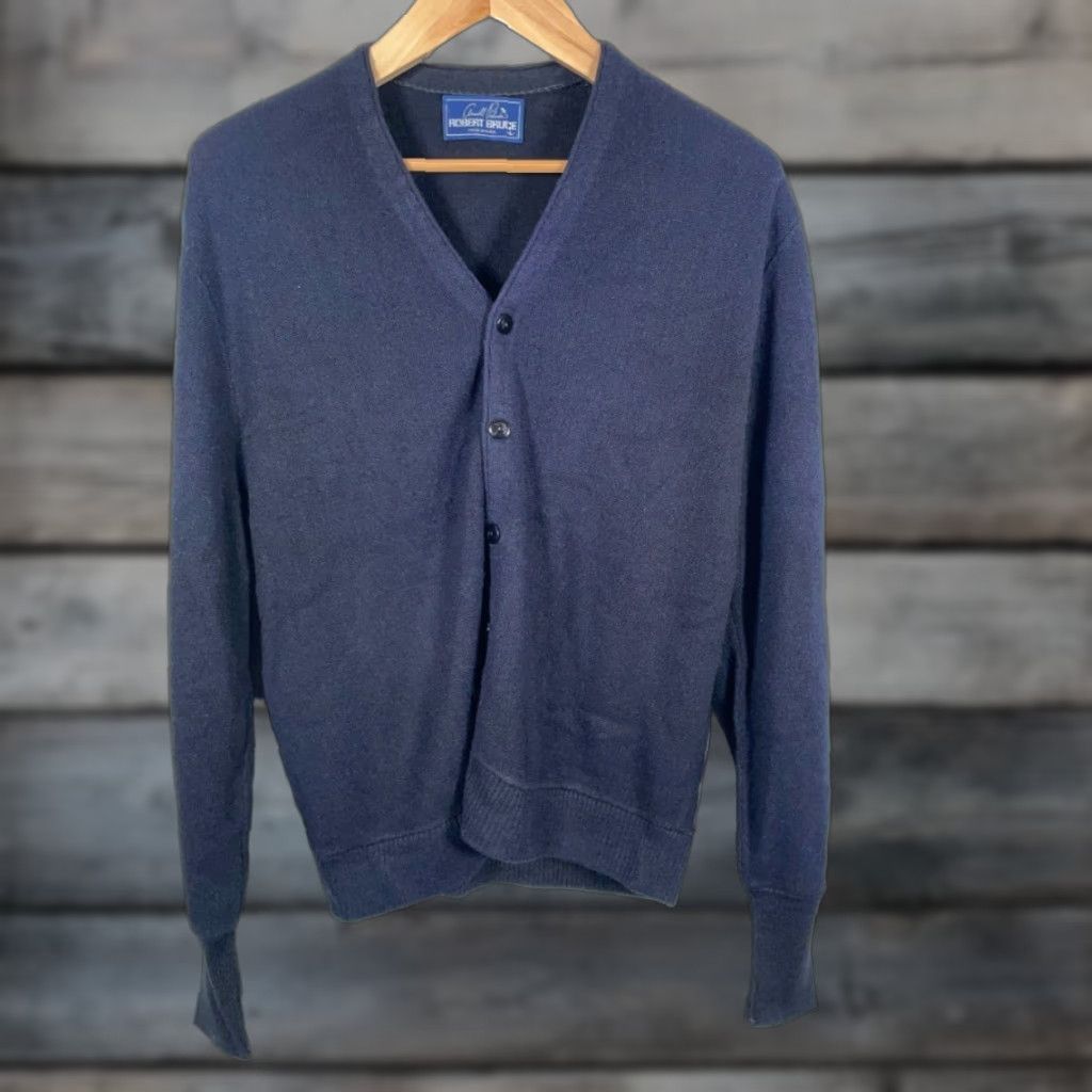 Vintage VINTAGE Arnold Palmer Sweater Cardigan Dark Blue 80s Grandpa Mens Large L Knits Size US L / EU 52-54 / 3 - 1 Thumbnail