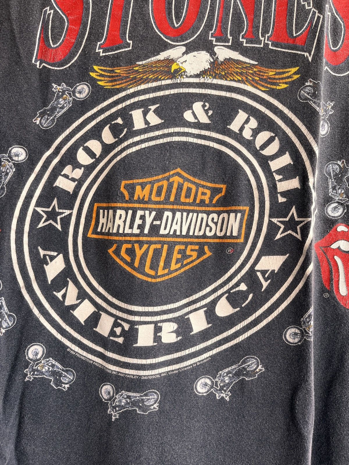Vintage HARLEY DAVIDSON X ROLLING STONE Size US L / EU 52-54 / 3 - 2 Thumbnail
