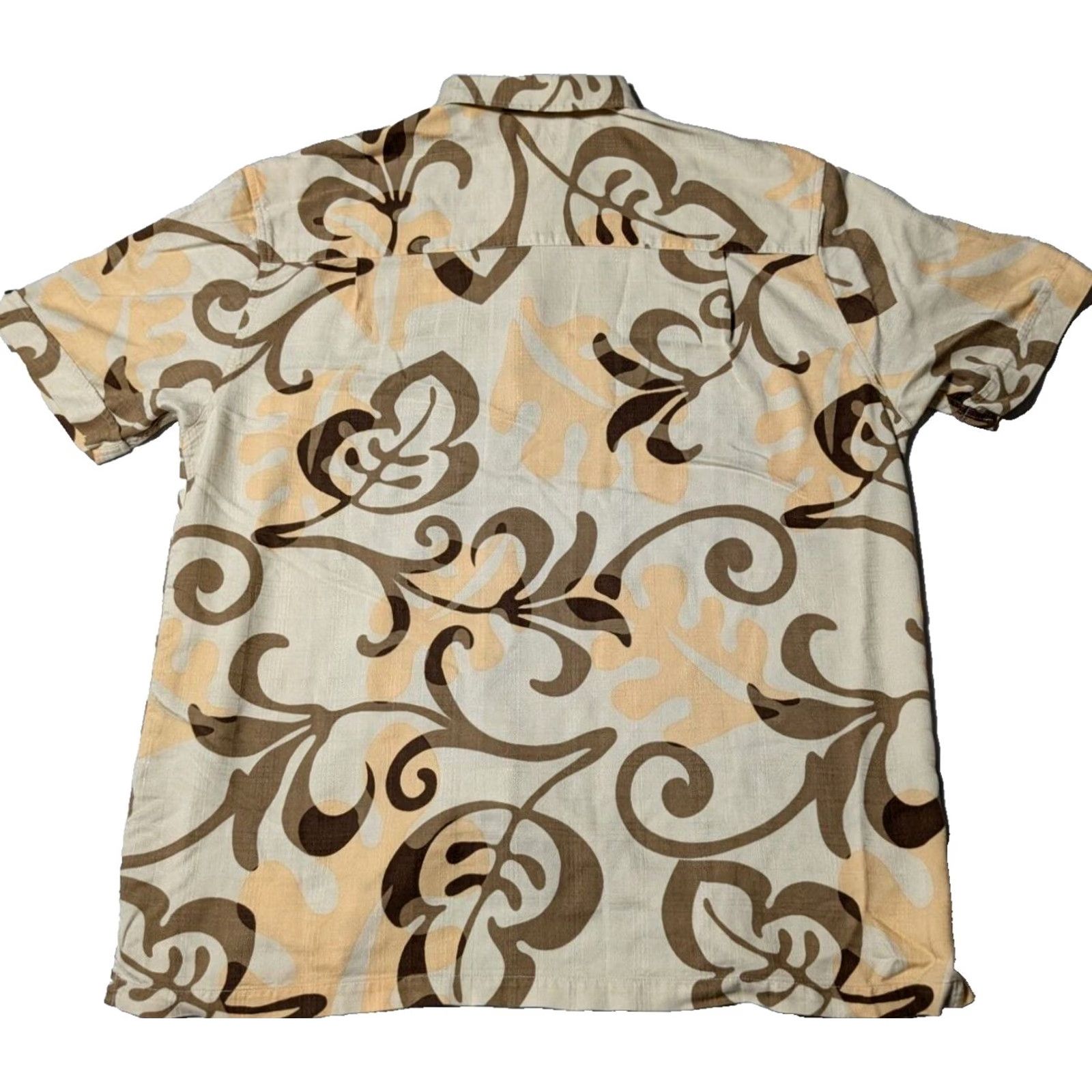 Cubavera CUBAVERA Men XL Khaki Leaf Allover Print Button-Up Hawaiian Shirt Size US XL / EU 56 / 4 - 2 Thumbnail