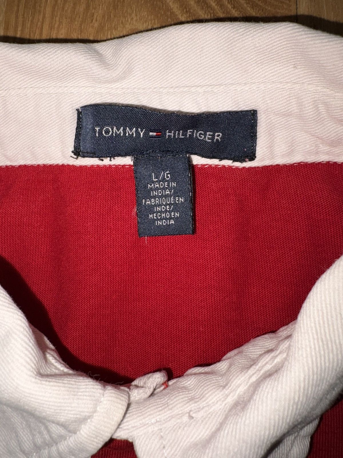 Tommy Hilfiger Vintage Tommy Hilfiger Diagonal Split Rugby Shirt H85 Patch Size US L / EU 52-54 / 3 - 6 Thumbnail