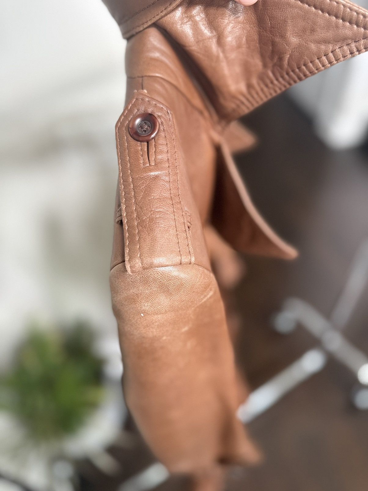 Other 80s Brown Leather Trench Coat Full Belt Wrist Buckles Size S / US 4 / IT 40 - 18 Thumbnail
