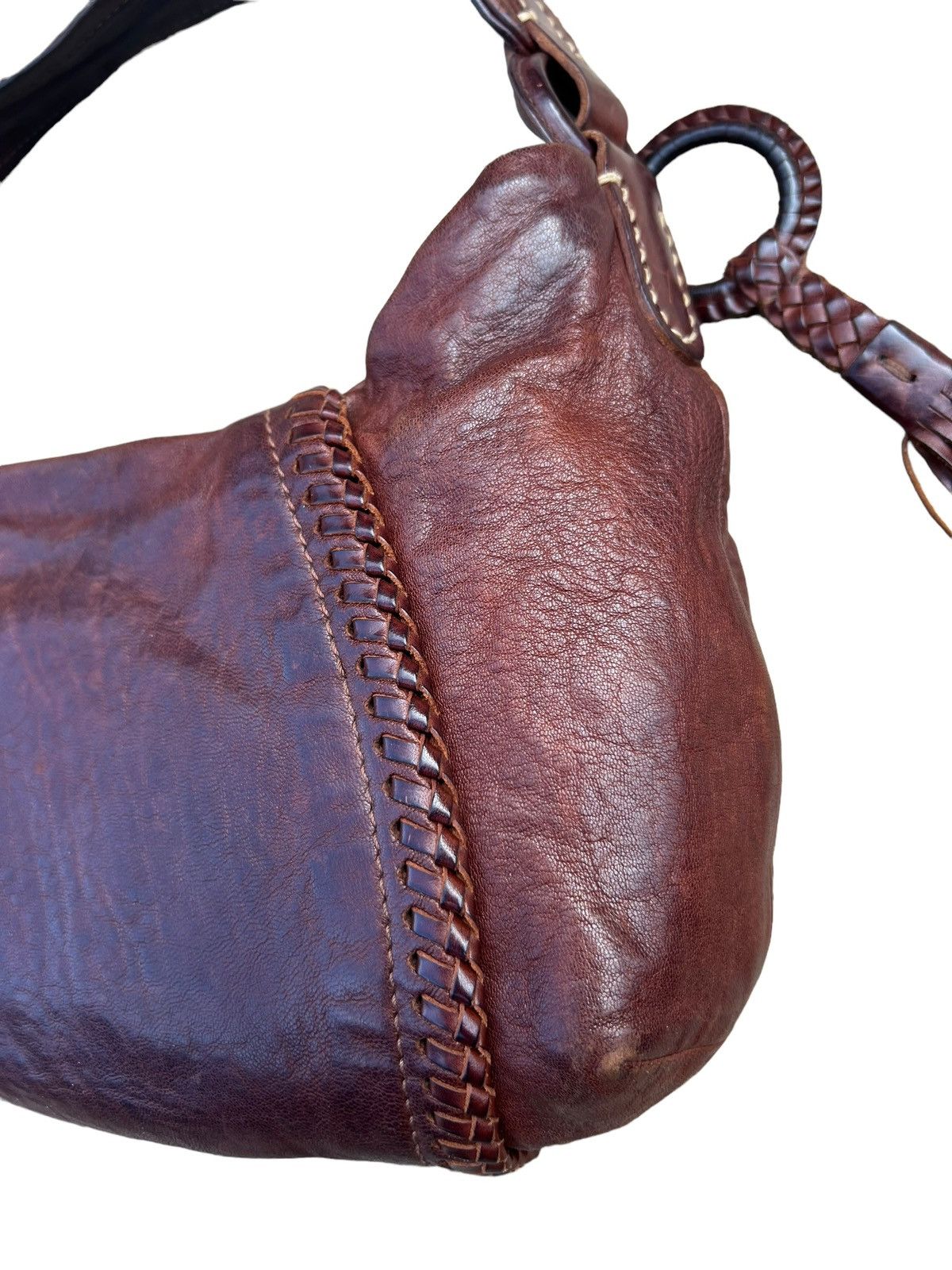 Leather genten Japan Patina Leather Mini Hobo Bag Size ONE SIZE - 7 Thumbnail