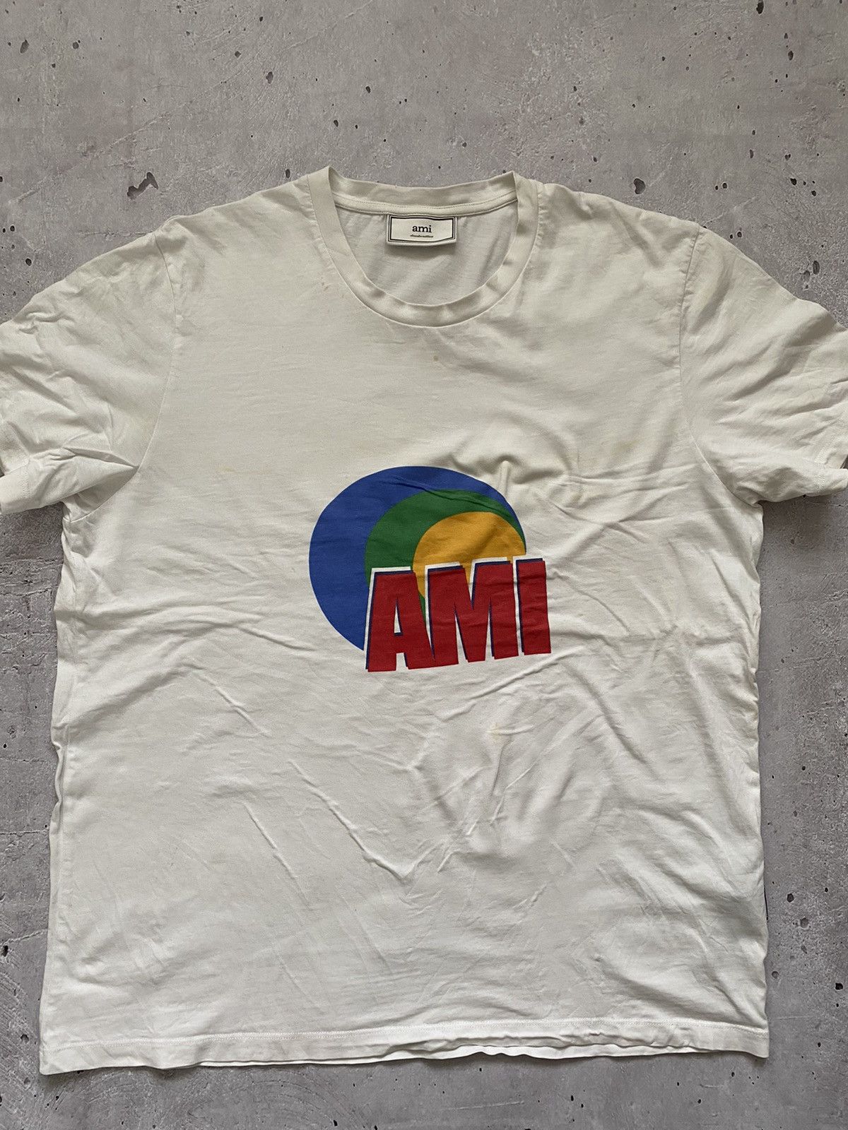 AMI ⛔️Rare AMI Big Logo white t shirt tee ,retro hype ,Y2K Size US M / EU 48-50 / 2 - 2 Thumbnail