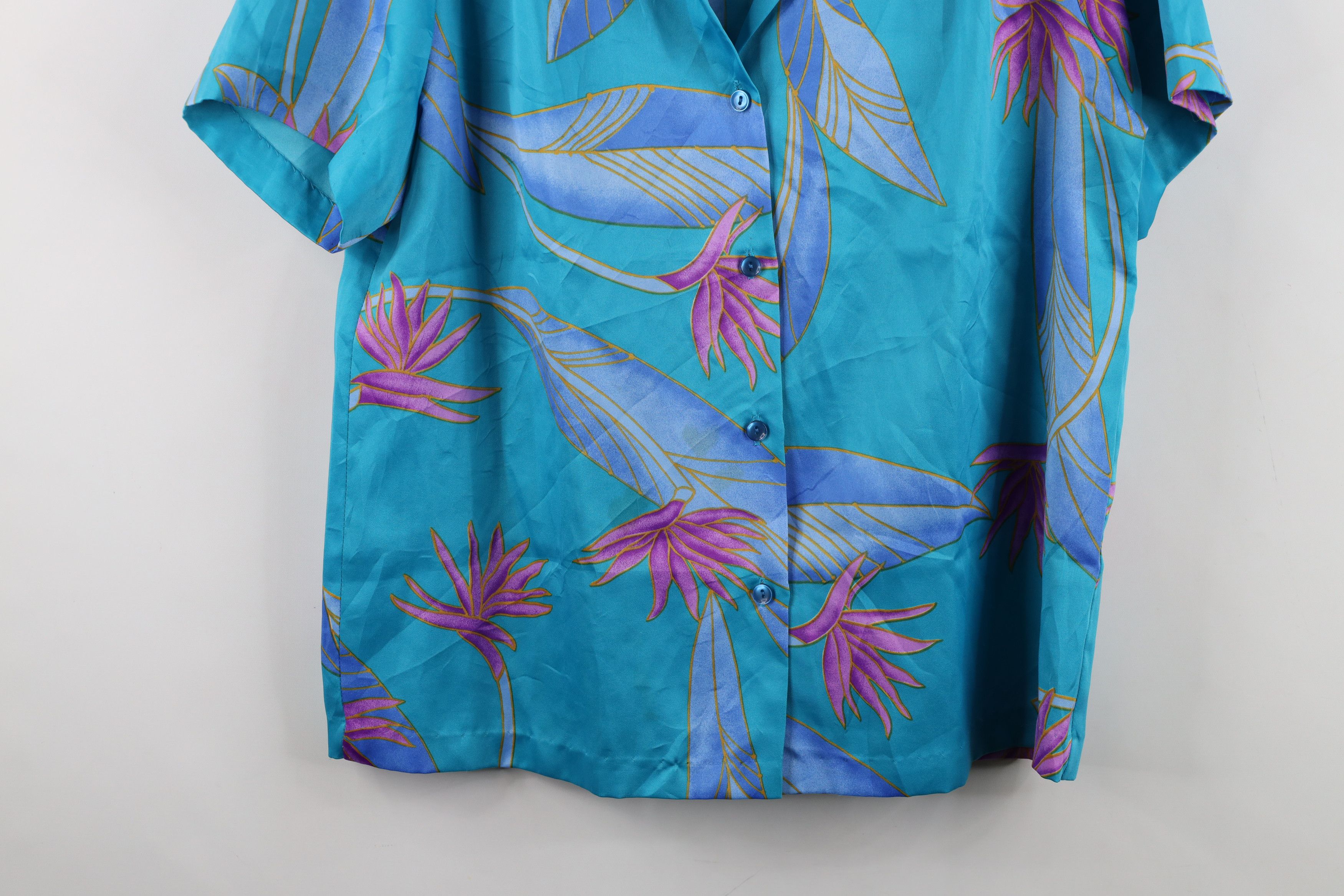 Vintage Vintage 70s Hilo Hatties Flower Hawaiian Button Shirt USA Size L / US 10 / IT 46 - 3 Thumbnail