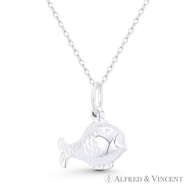 Other Fat Fish Sealife Charm 3D Pendant in .925 Sterling Silver Size ONE SIZE - 1 Preview