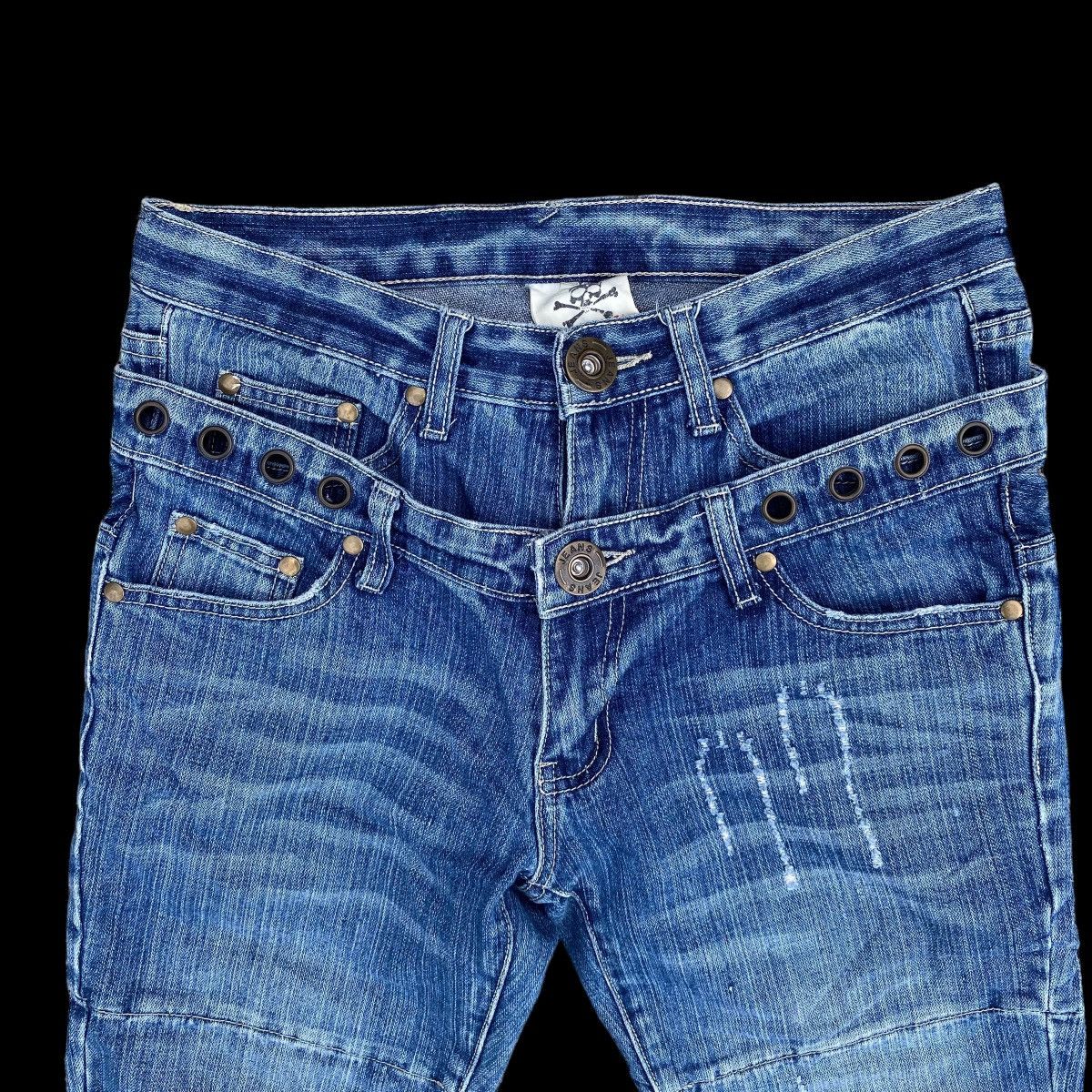Hysteric Glamour × Japanese Brand Crazy Double Waist Thrashed Denim Jeans Size US 31 - 14 Thumbnail