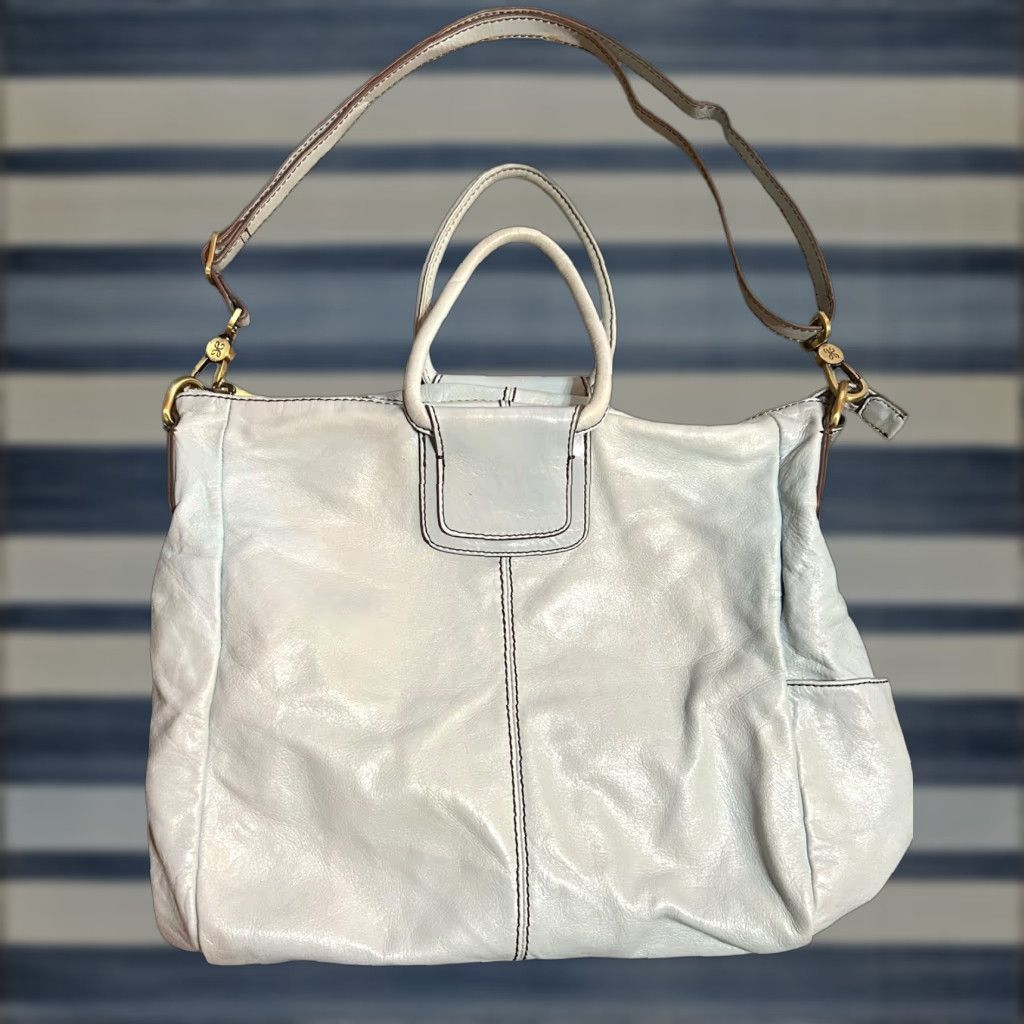 Vintage VINTAGE Hobo Sheila Large SatchelCrossbody Blue Leather Bag Purse W/Wallet Women's Read Size ONE SIZE - 1 Thumbnail