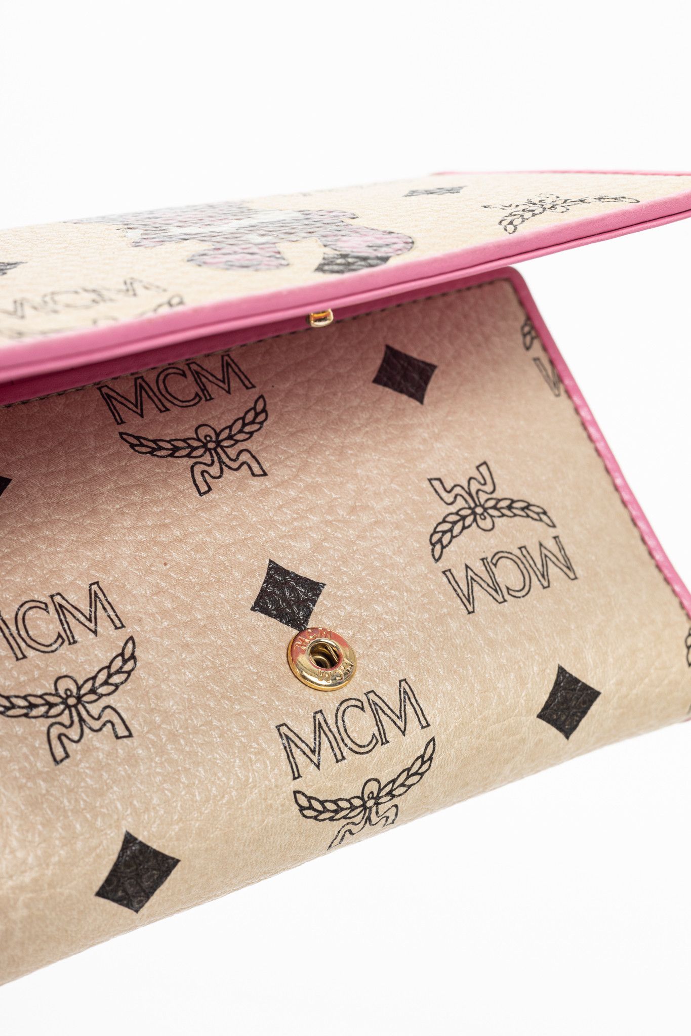 MCM MCM Beige Leather Monogram & Bear-Print Wallet Size ONE SIZE - 8 Thumbnail