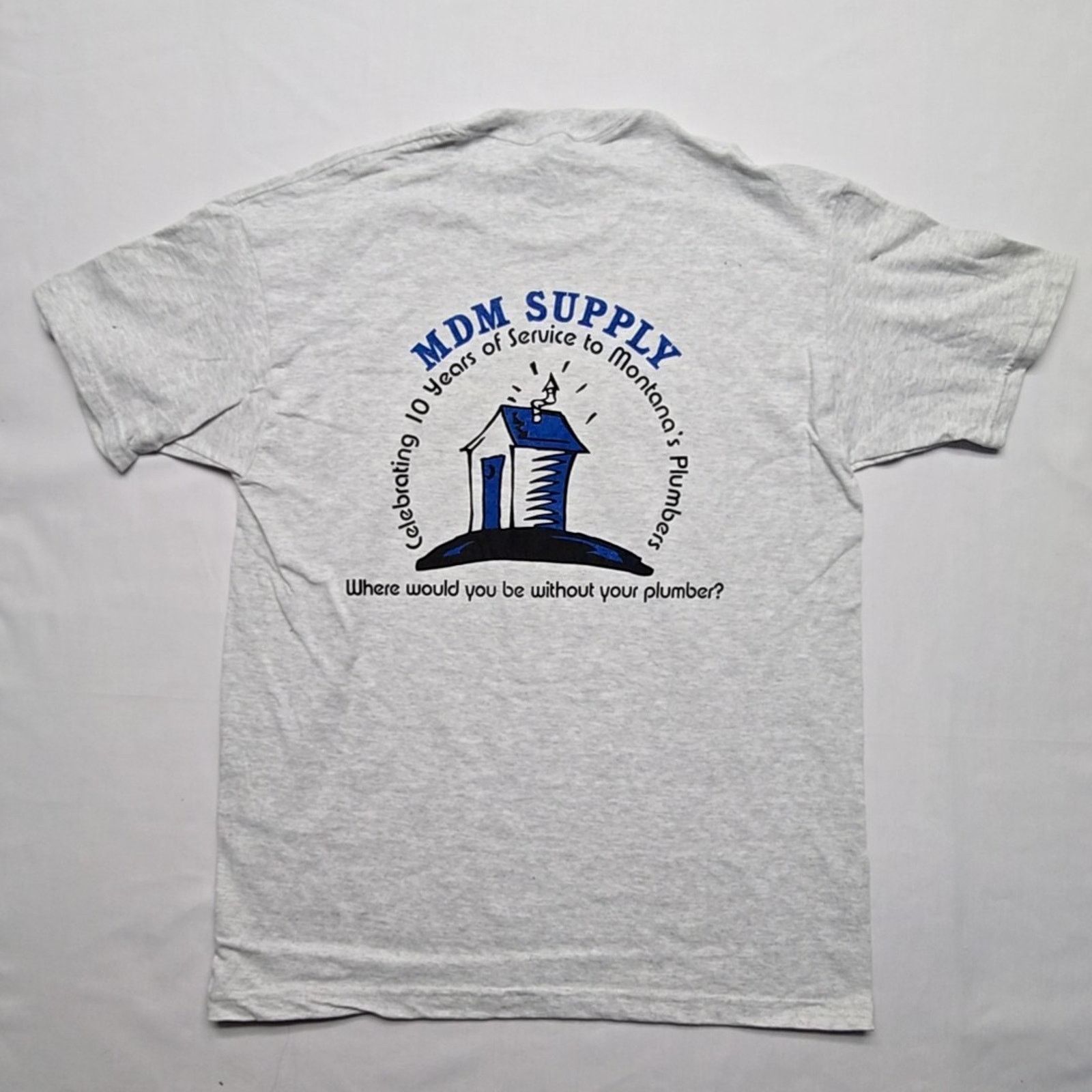 Jerzees Vintage MDM Supply Hardware Store Shirt Gray M Plumber Tee Size US M / EU 48-50 / 2 - 1 Thumbnail
