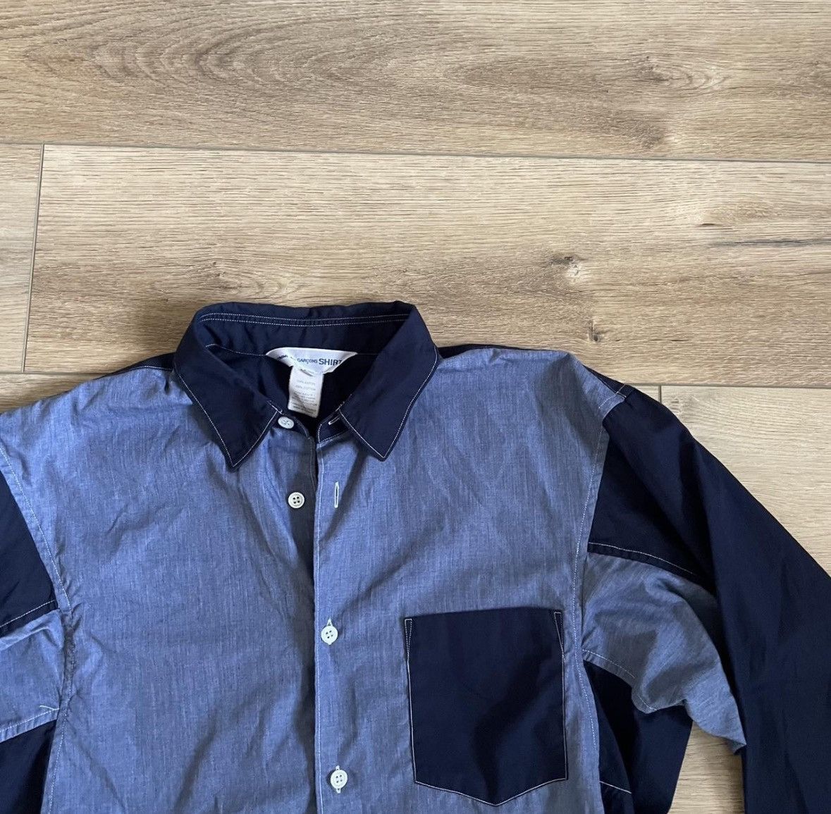 Comme des Garcons 2002 COMMES DES GARCON navy and blue panelled shirt Size US S / EU 44-46 / 1 - 2 Thumbnail