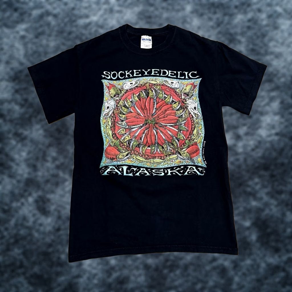 Vintage ray troll Shirt Mens S Black Sockeyedelic Alaska Graphic Men Size Salmon Fish Vtg Size US S / EU 44-46 / 1 - 1 Thumbnail