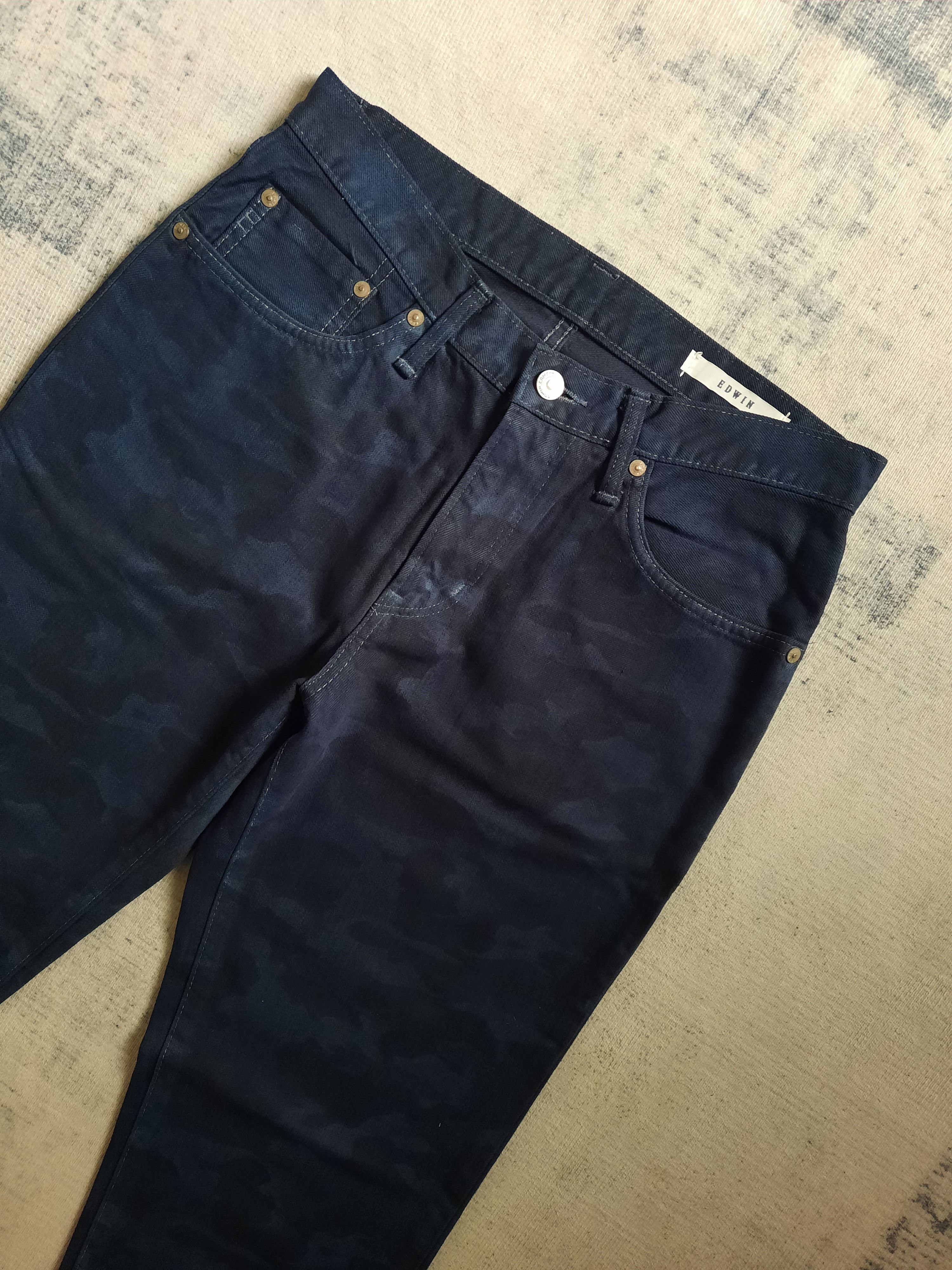 Japanese Brand 🔥Edwin dark blue camo army color jeans Size US 30 / EU 46 - 3 Thumbnail