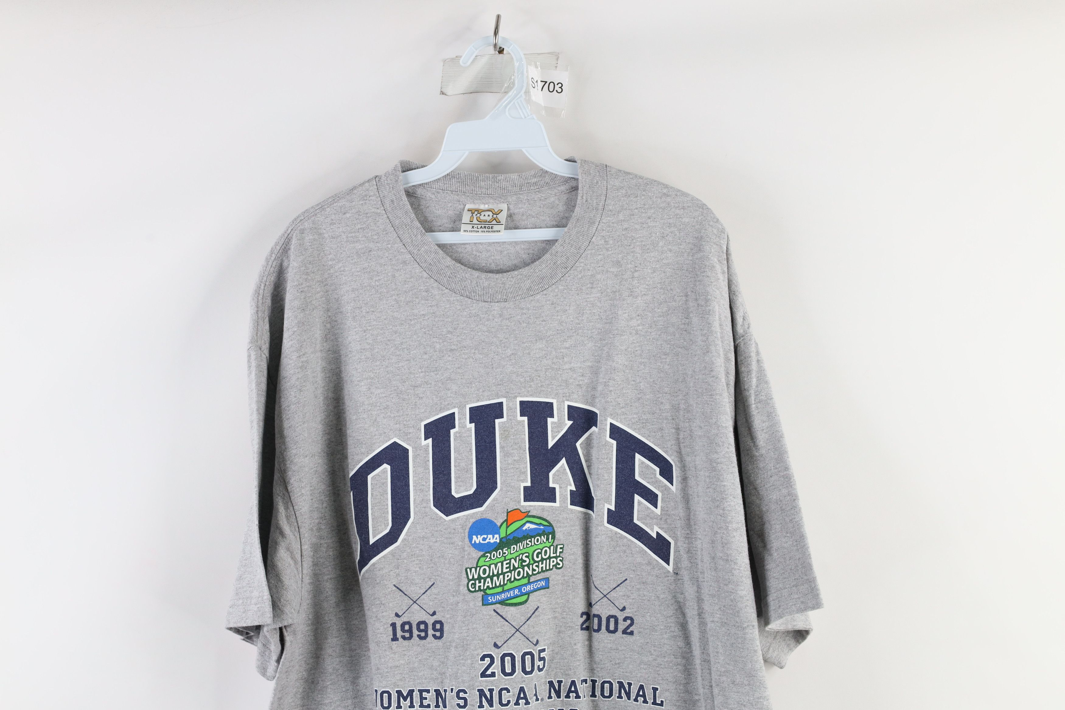 Vintage Vintage Golf Champs Duke University T-Shirt Heather Gray Size US XL / EU 56 / 4 - 2 Thumbnail
