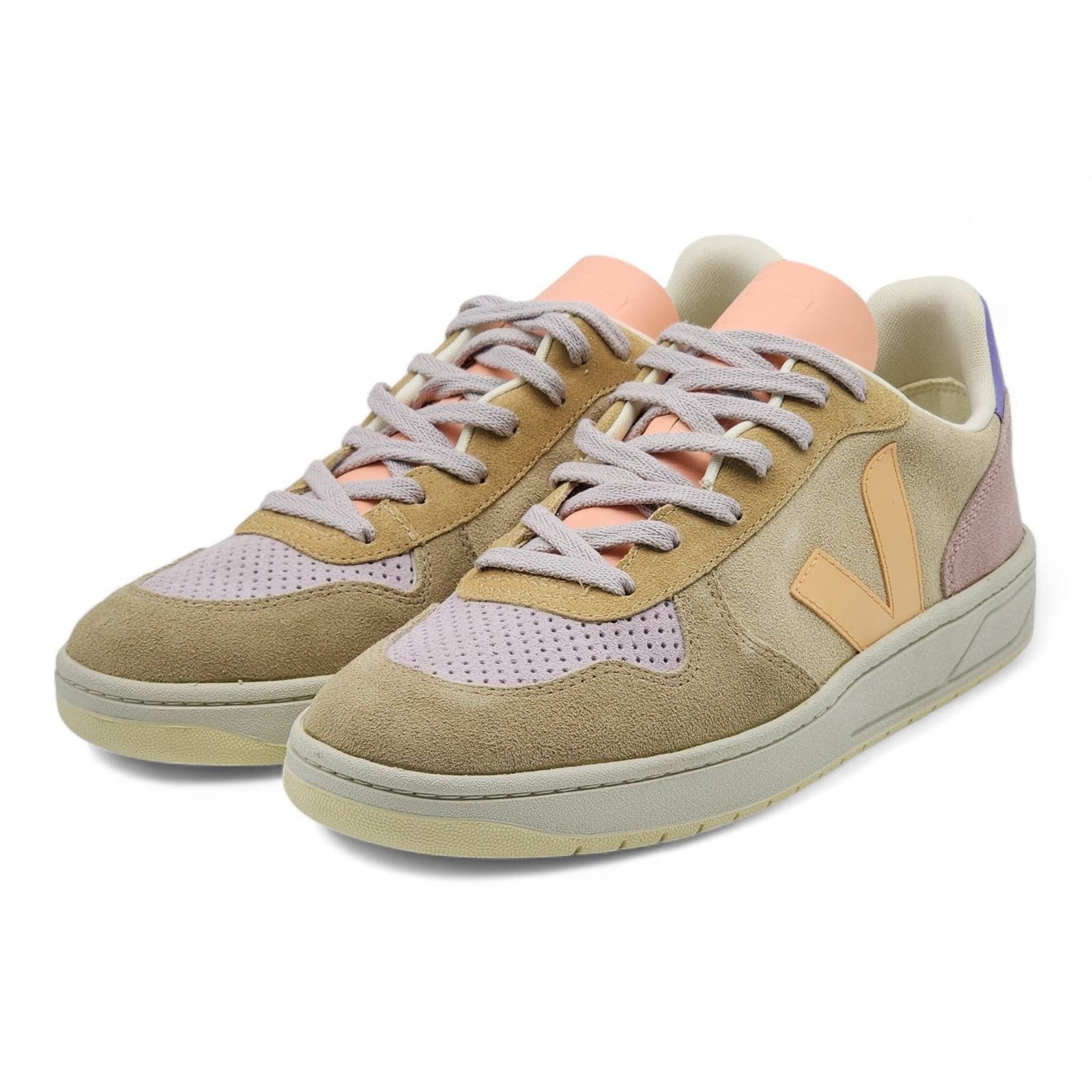 image of Veja V-10 Leather Sneakers Multicolor Peach 45 (11 Us), Men's