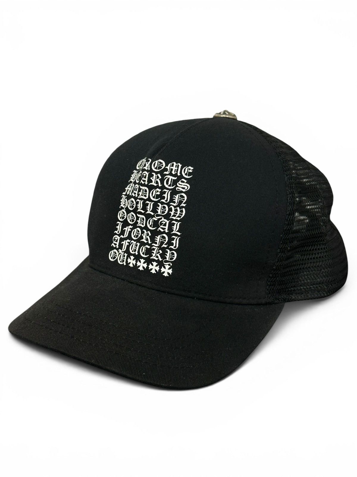 Chrome Hearts Chrome Heart Black Code Logo Trucker Hat Size ONE SIZE - 1 Thumbnail