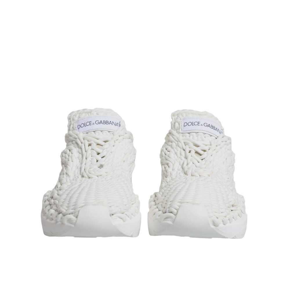 Dolce & Gabbana Dolce & Gabbana White Knitted Daymaster Sneakers Shoes Size US 9 / IT 39 - 2 Thumbnail