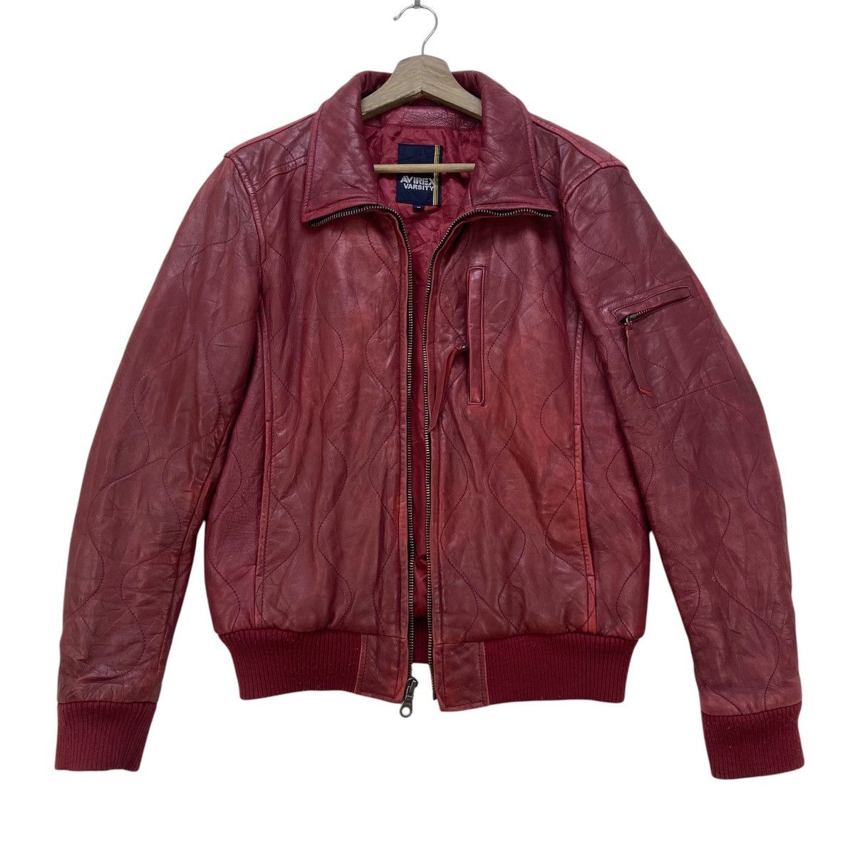 Avirex Avirex Varsity Sheepskin Leather Biker Jacket Size US S / EU 44-46 / 1 - 1 Thumbnail
